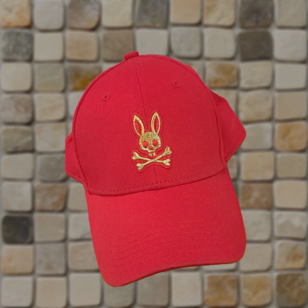 Psycho Bunny Psycho Bunny Hat adjustable Red Embroidered Size ONE SIZE - 1 Thumbnail