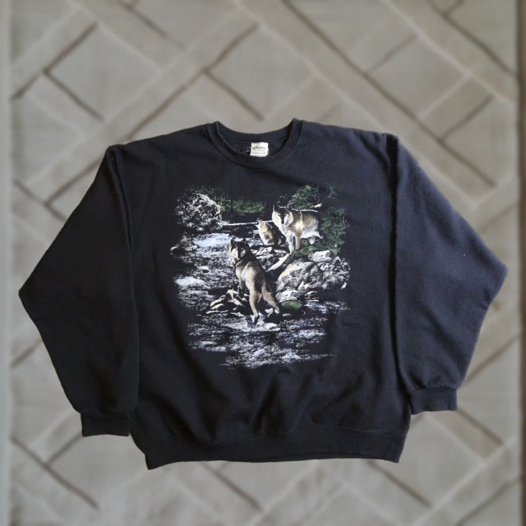 トップス 50s  Black vintage sweat  flocky print 1950's black flock print frat sweatshirt – Arachnid Vintage