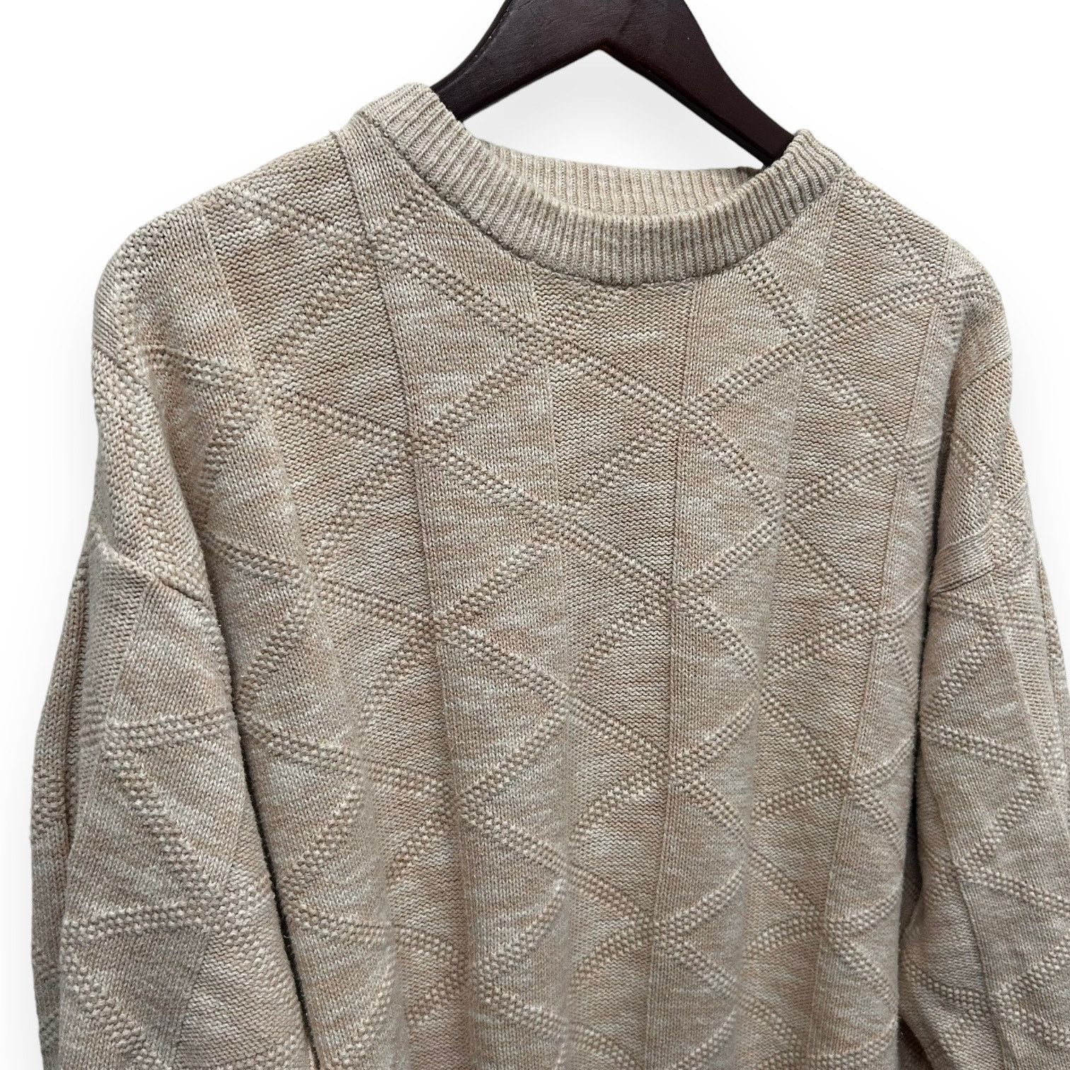 Van Heusen VTG 90s Cream Chunky Cable Knit Cotton Sweater 90s USA Size US XL / EU 56 / 4 - 2 Thumbnail