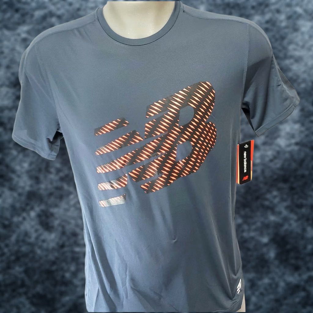 New Balance New Balance Accelerate Short Sleeve Tee Shirt MT81274 Logo T-Shirt Mens Medium Grey Size US M / EU 48-50 / 2 - 1 Thumbnail