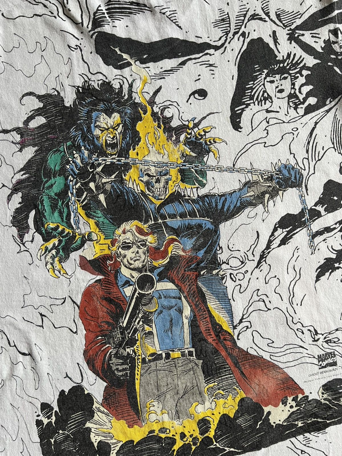Fruit Of The Loom × Marvel Comics × Vintage 1992 Midnight Sons Ghost Rider Morbius Marvel Tee Shirt Mega Size US XL / EU 56 / 4 - 7 Thumbnail