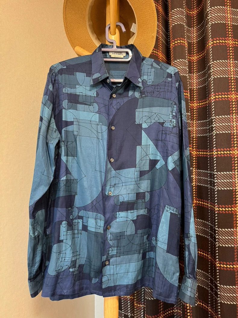 Hermes Hermes Silk Cotton Printed Shirt Size US M / EU 48-50 / 2 - 1 Thumbnail