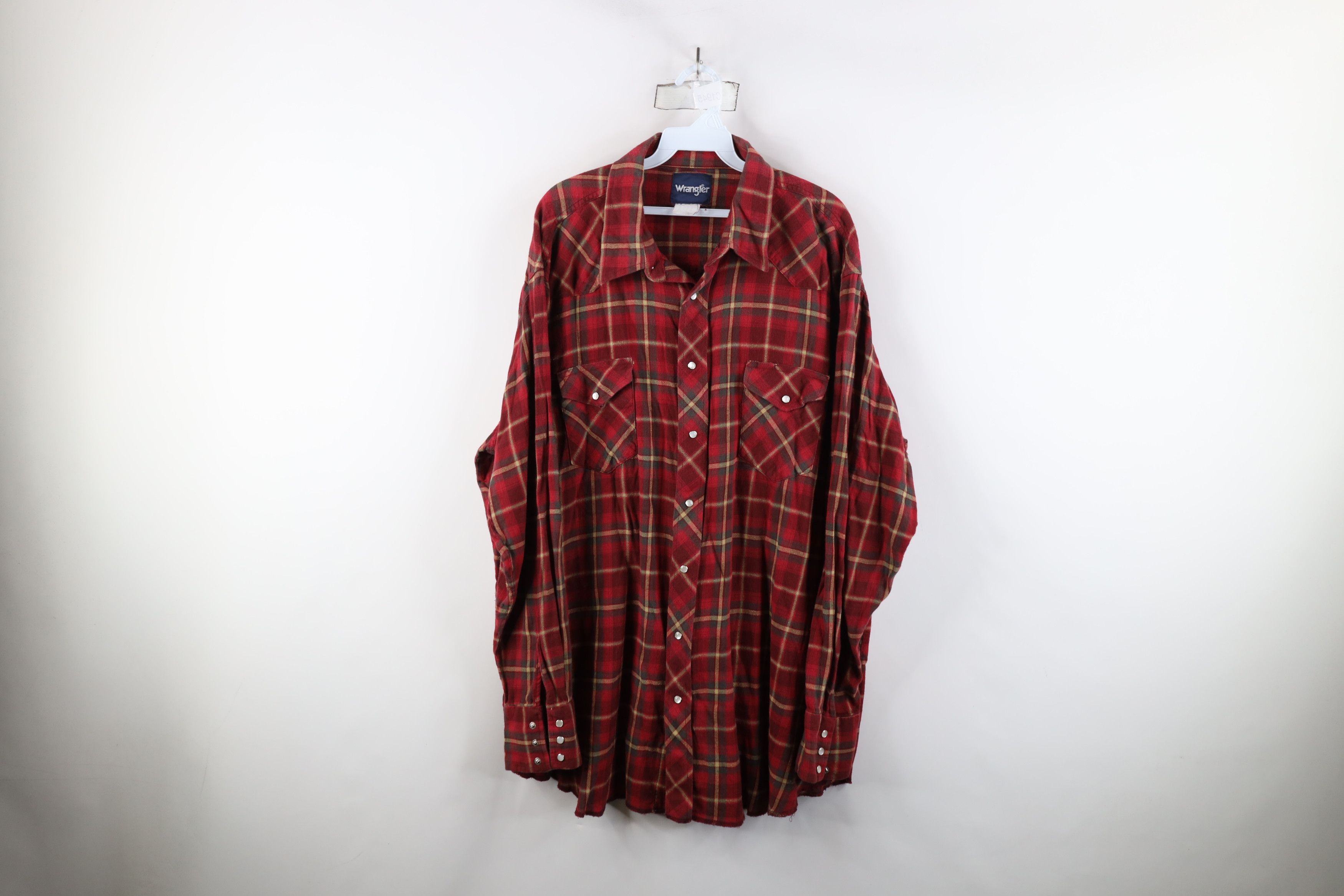 Vintage × Wrangler Vintage 90s Wrangler Western Rodeo Snap Button Shirt Plaid Size US XXL / EU 58 / 5 - 1 Thumbnail