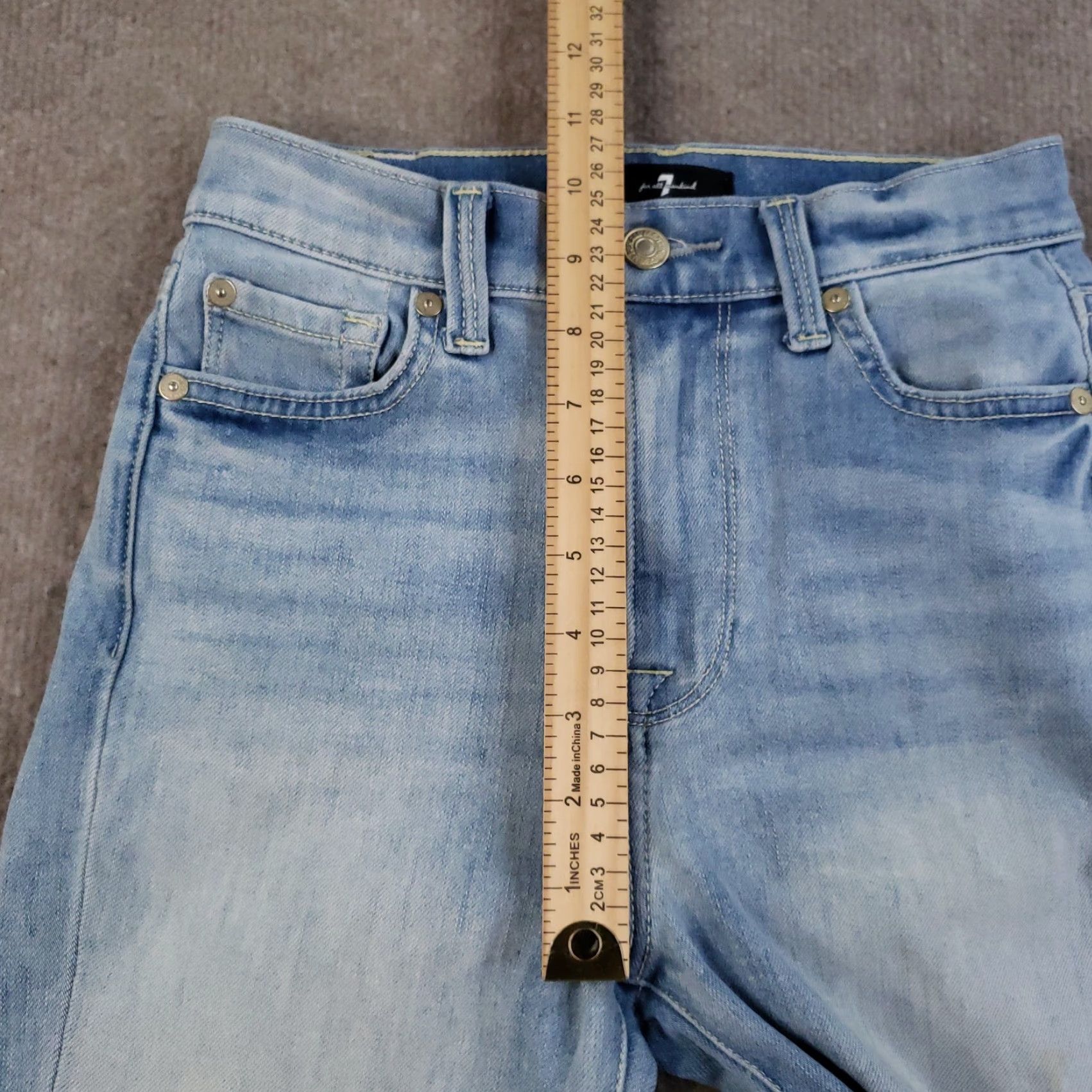 7 For All Mankind 7 For All Mankind Jeans Womens 24 Light Blue High Waist Cropped Skinny Denim Size 42" / US 20 - 7 Thumbnail