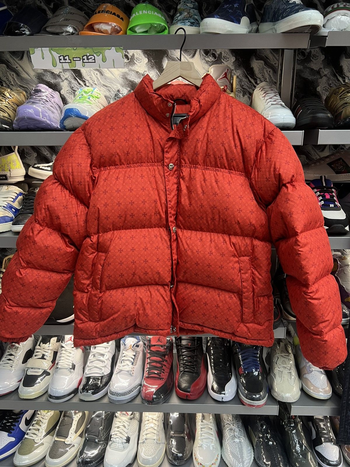 Chrome Hearts Chrome Hearts Red Monogram Cross Pattern Puffer Down Jacket Size US XL / EU 56 / 4 - 1 Thumbnail