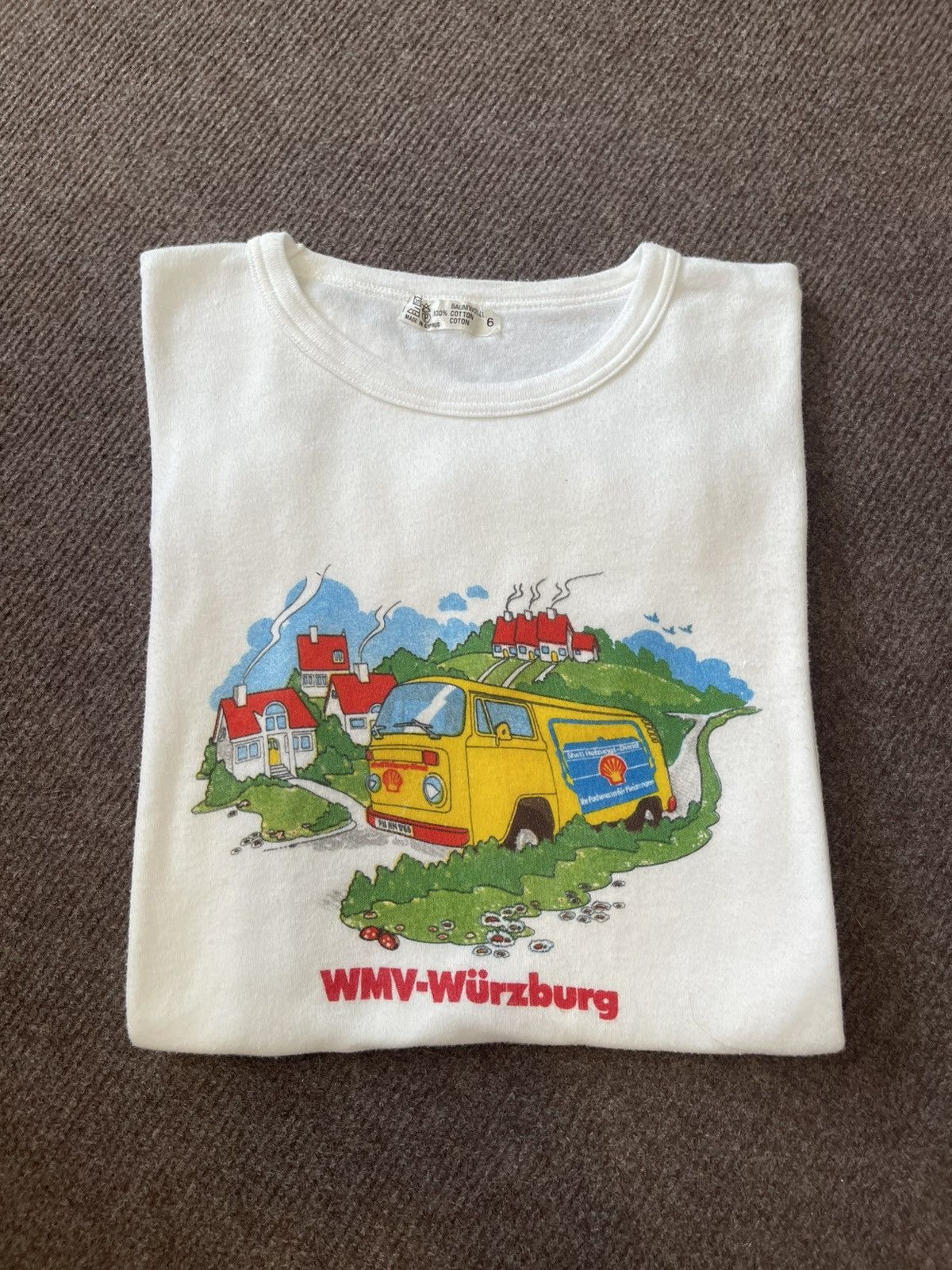 Vintage Rare 80s/90s Shell Oil Promotional Tee - German Würzburg Size US M / EU 48-50 / 2 - 1 Thumbnail