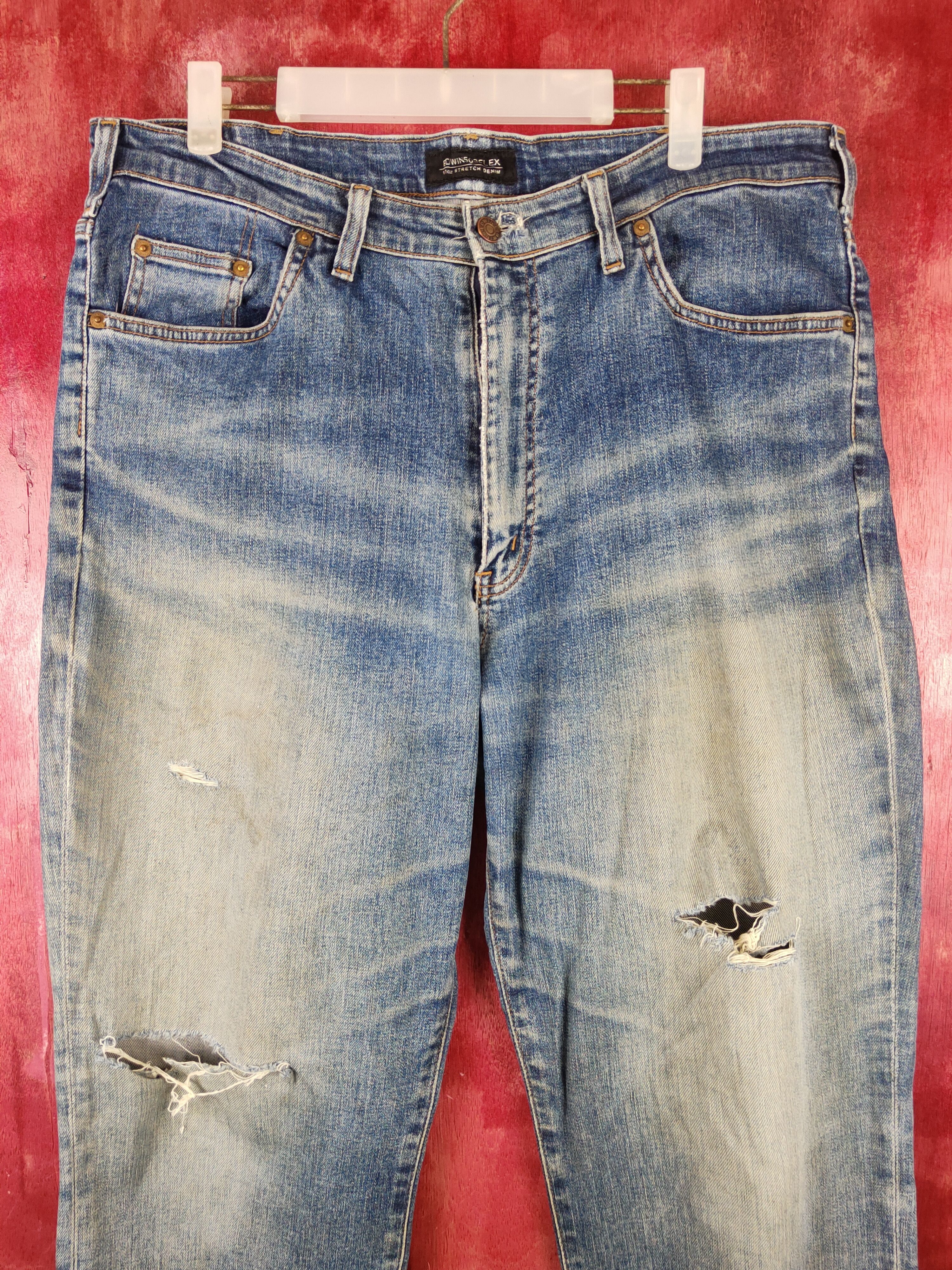 Edwin Edwin Dark Blue Distressed Multipocket Denim #S1609 Size US 35 - 2 Thumbnail