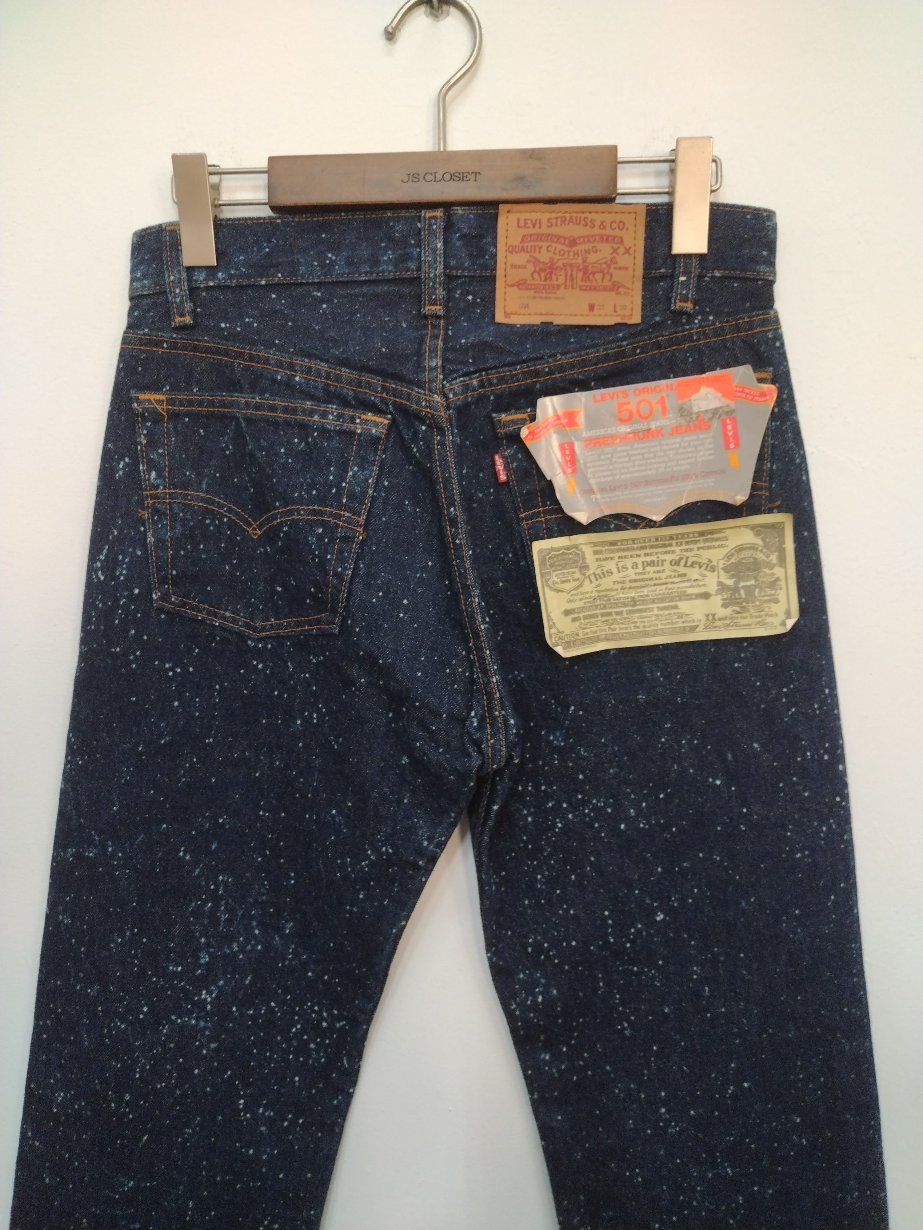 Levi's 🔥AUTHENTIC SNOW WASH NOS VTG LEVIS 501 INDIGO DENIM Size US 32 / EU 48 - 18 Thumbnail