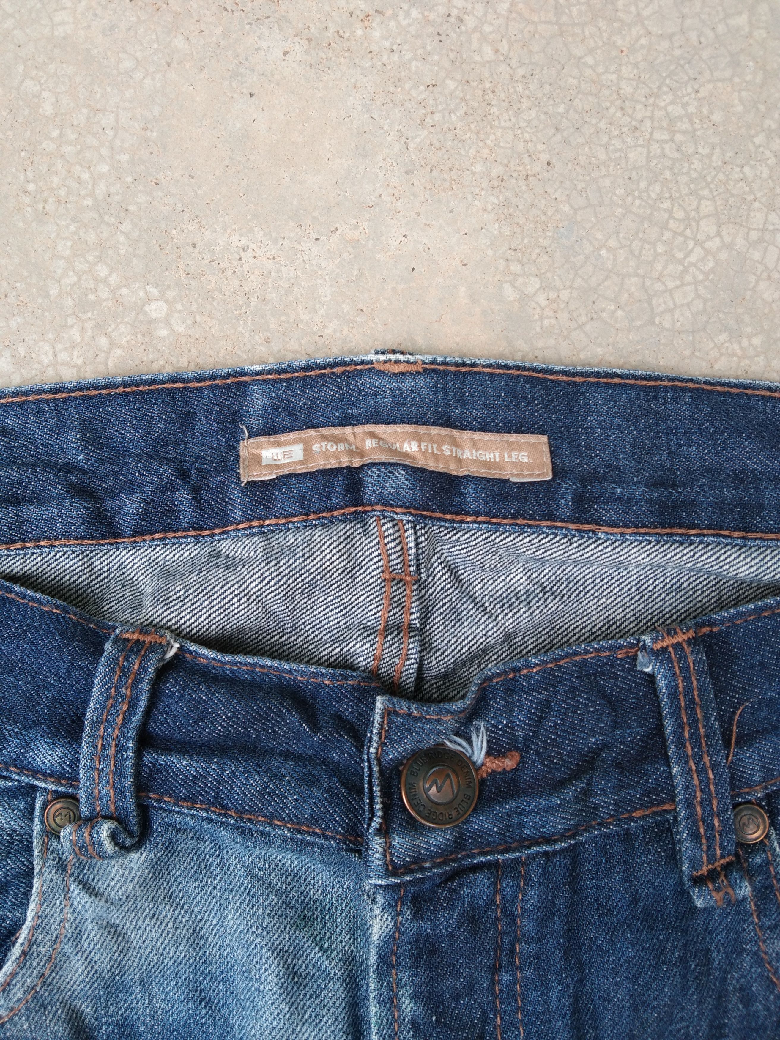 Jean Blue Ridge Denim Regular Fit Straight Leg Jeans 33x32 Size US 33 - 6 Thumbnail