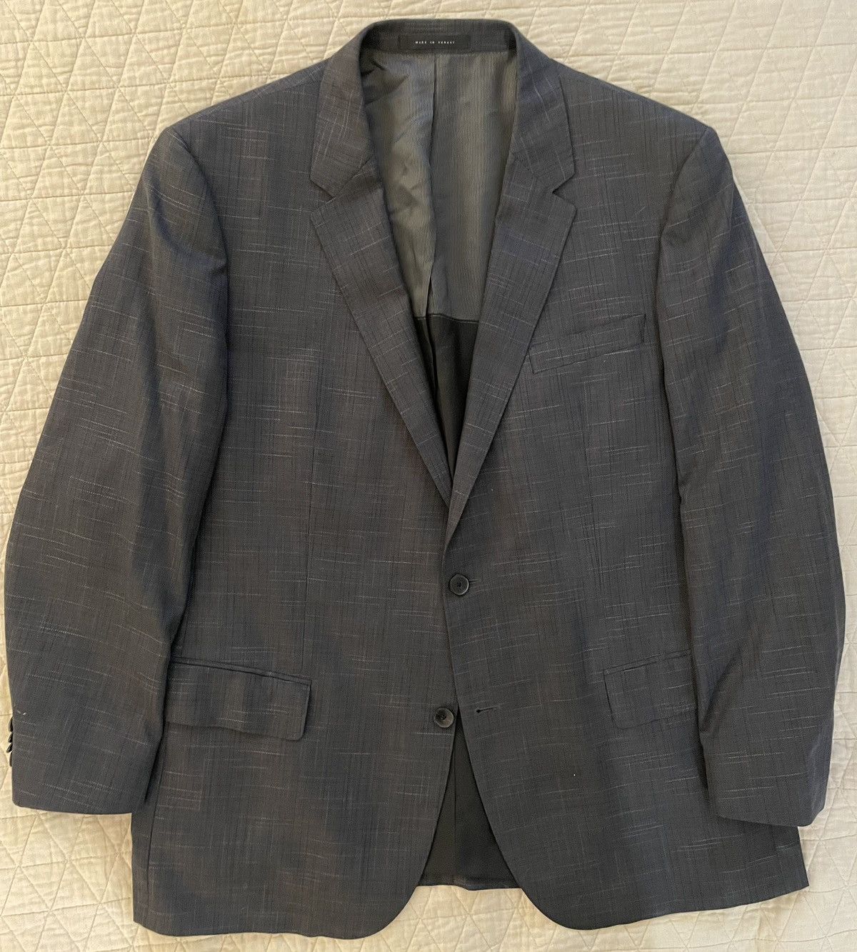 Hugo Boss Huge3/Genius2 Wool and Silk Finely Textured Fleck Suit Size 46R - 2 Thumbnail