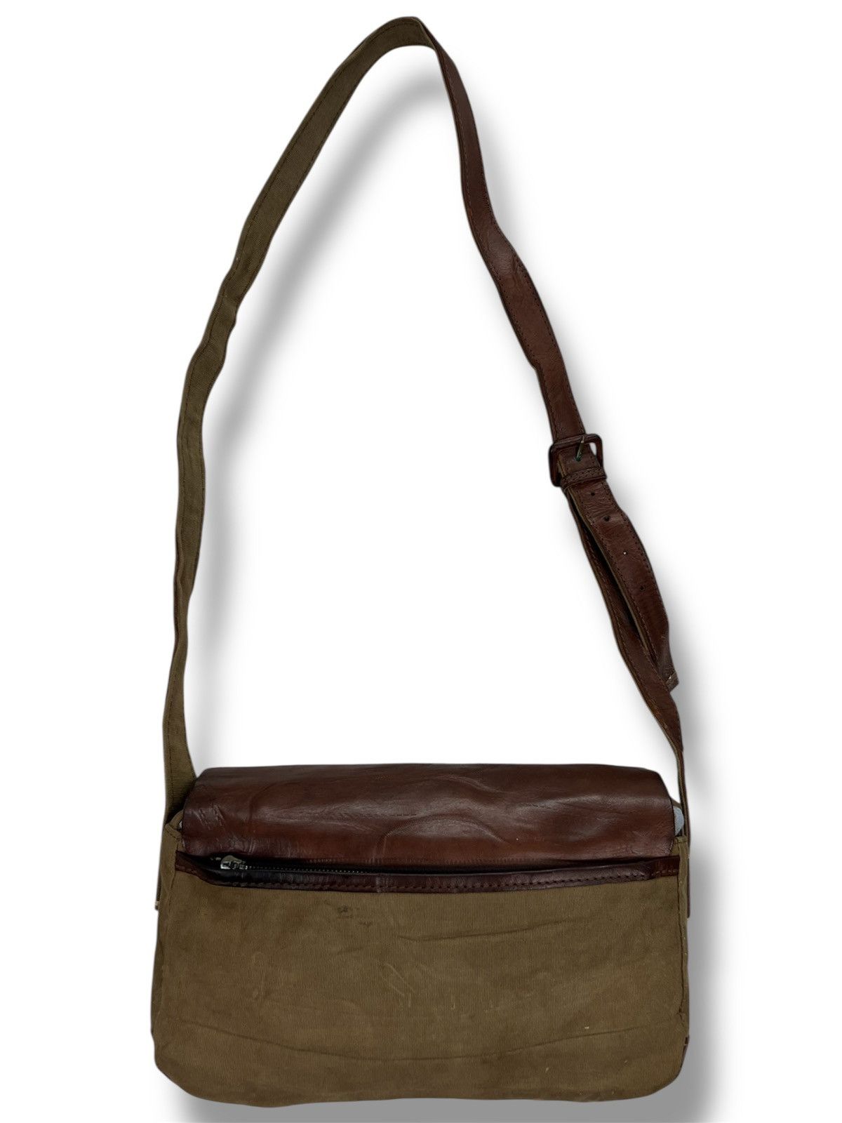 Japanese Brand Genten Canvas/Leather Crossbody Bag Size ONE SIZE - 2 Thumbnail