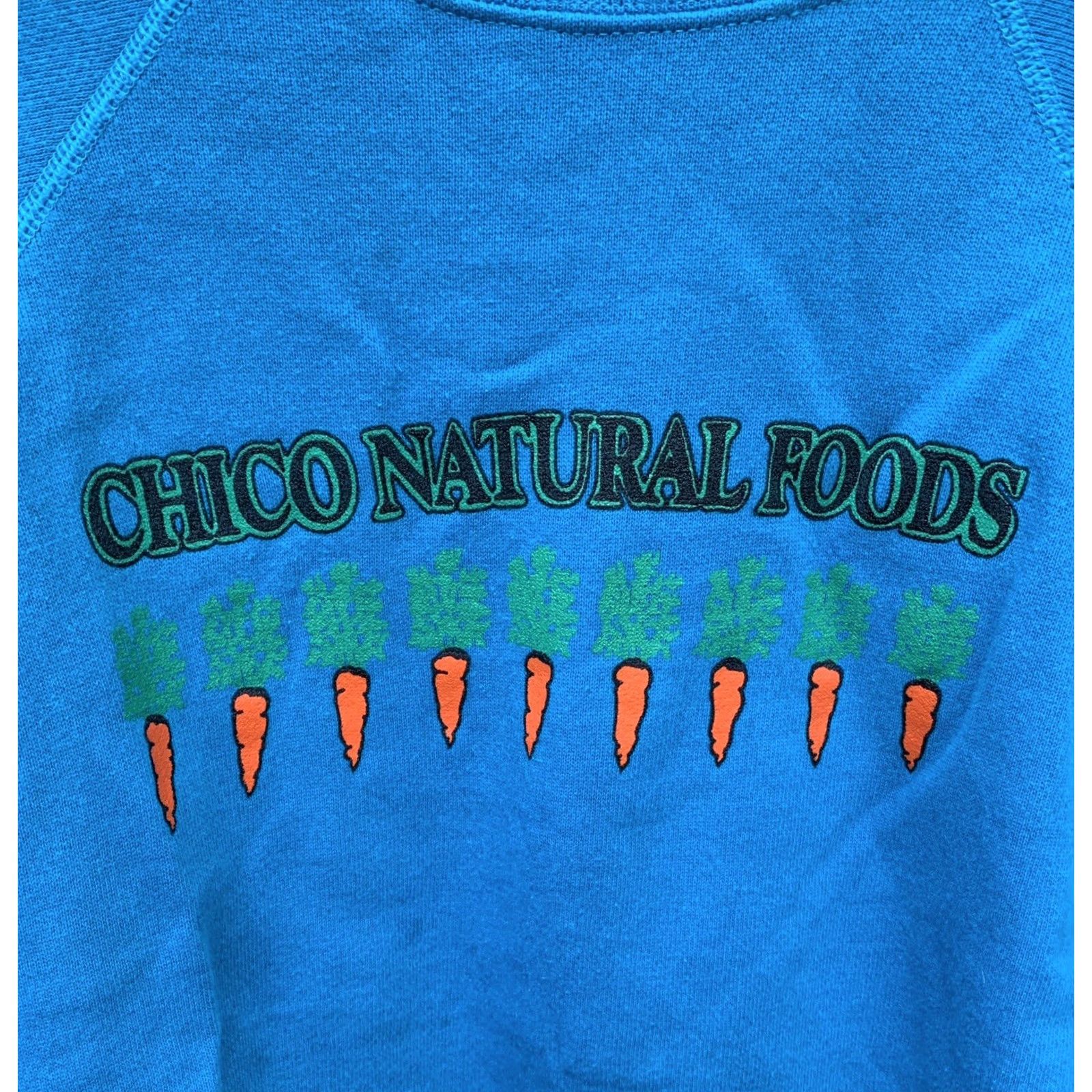 Hanes VINTAGE Hanes Raglan Sweatshirt Carrot Carrots 80s City Nature Blue Wool Blend Cotton 50/50 Graphic Print Pullover Men M Size US M / EU 48-50 / 2 - 3 Thumbnail