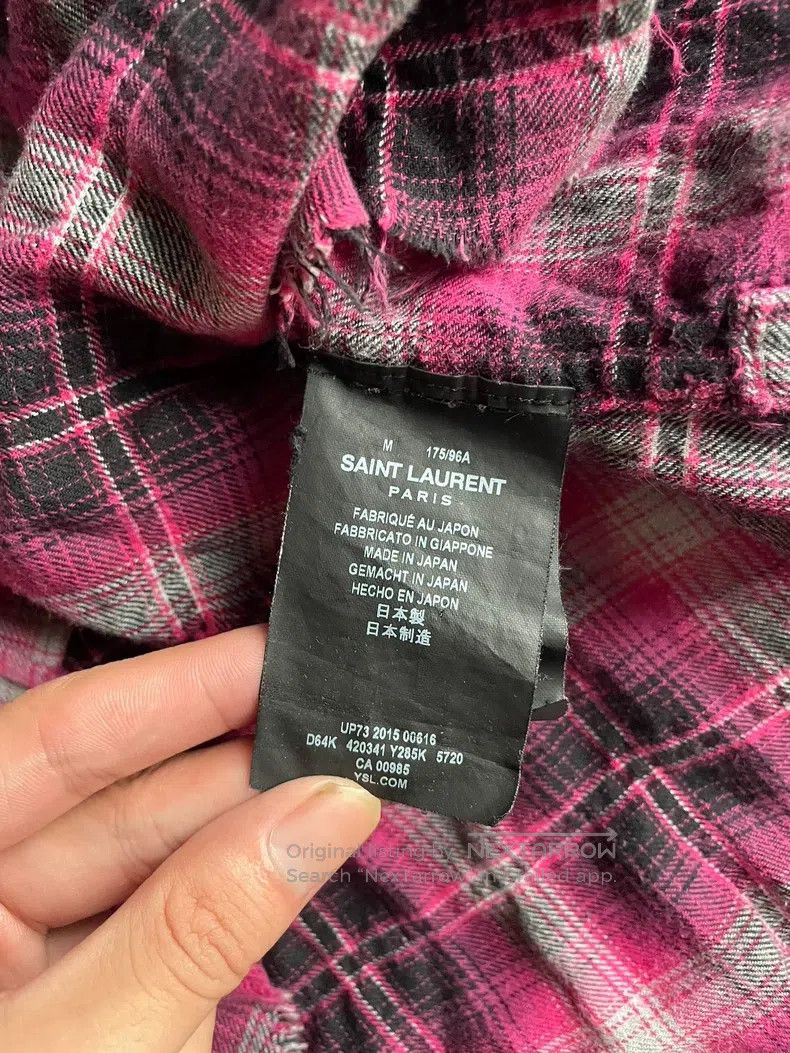 Saint Laurent Paris Saint Laurent Paris Frayed Washed Plaid Shirt Size US M / EU 48-50 / 2 - 6 Thumbnail