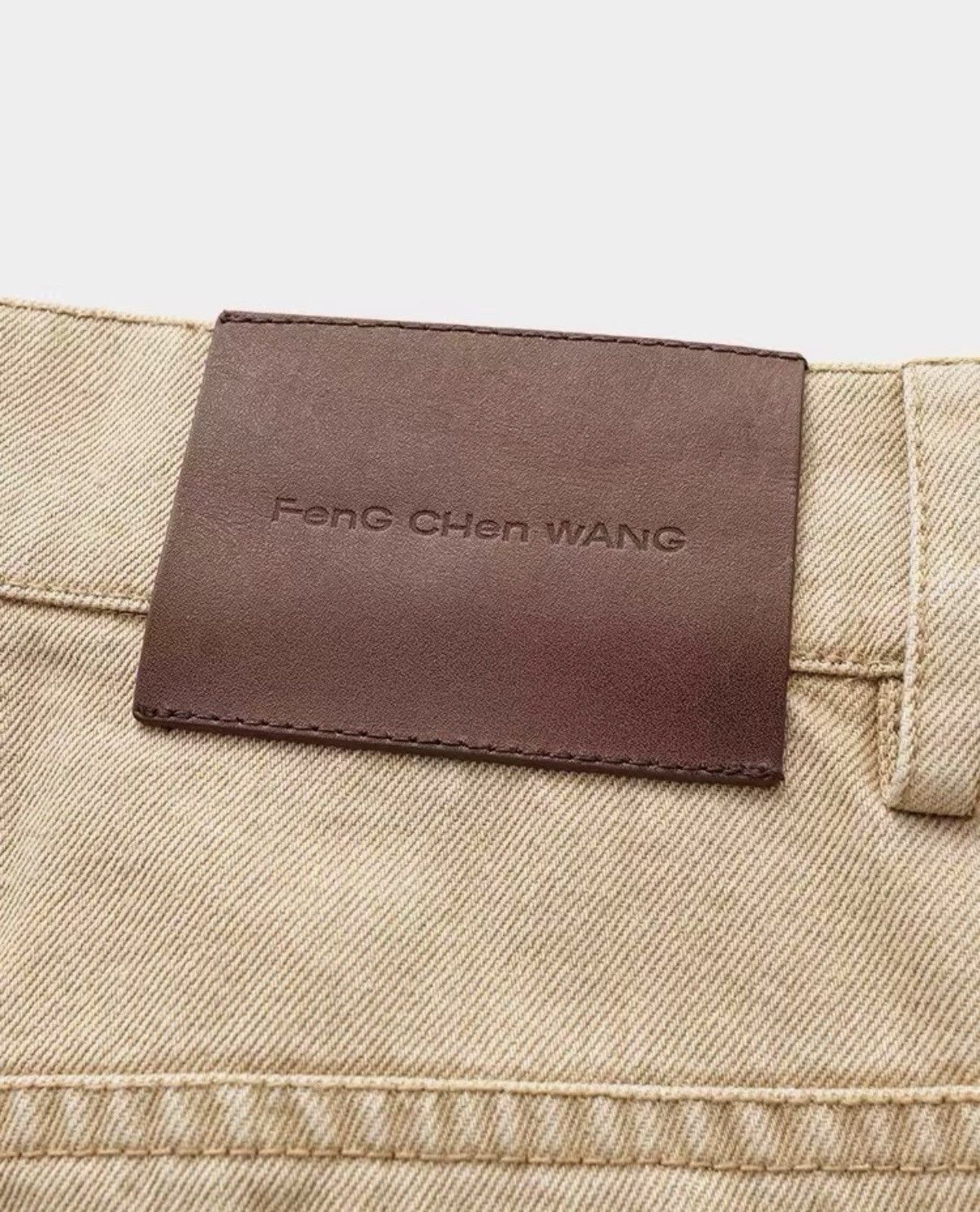 Feng Chen Wang Feng Chen Wang 25SS Khaki Washed Denim Jeans Size US 34 / EU 50 - 4 Thumbnail
