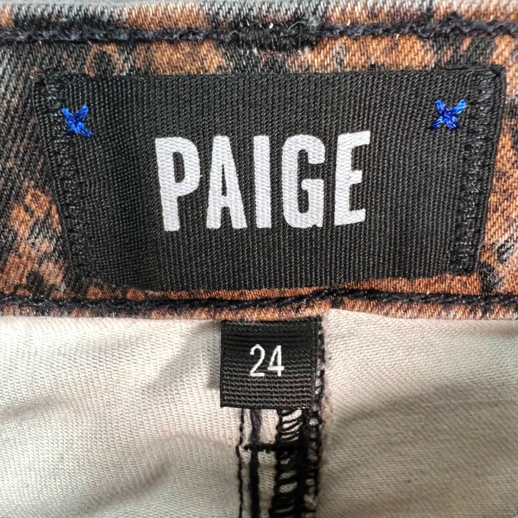 Paige Paige Jeans Womens 24 Brown Hoxton Ultra Skinny Snake Print Denim 5-Pocket Stretch Mid Rise Rayon Blend Modern Size 42" / US 20 - 3 Thumbnail