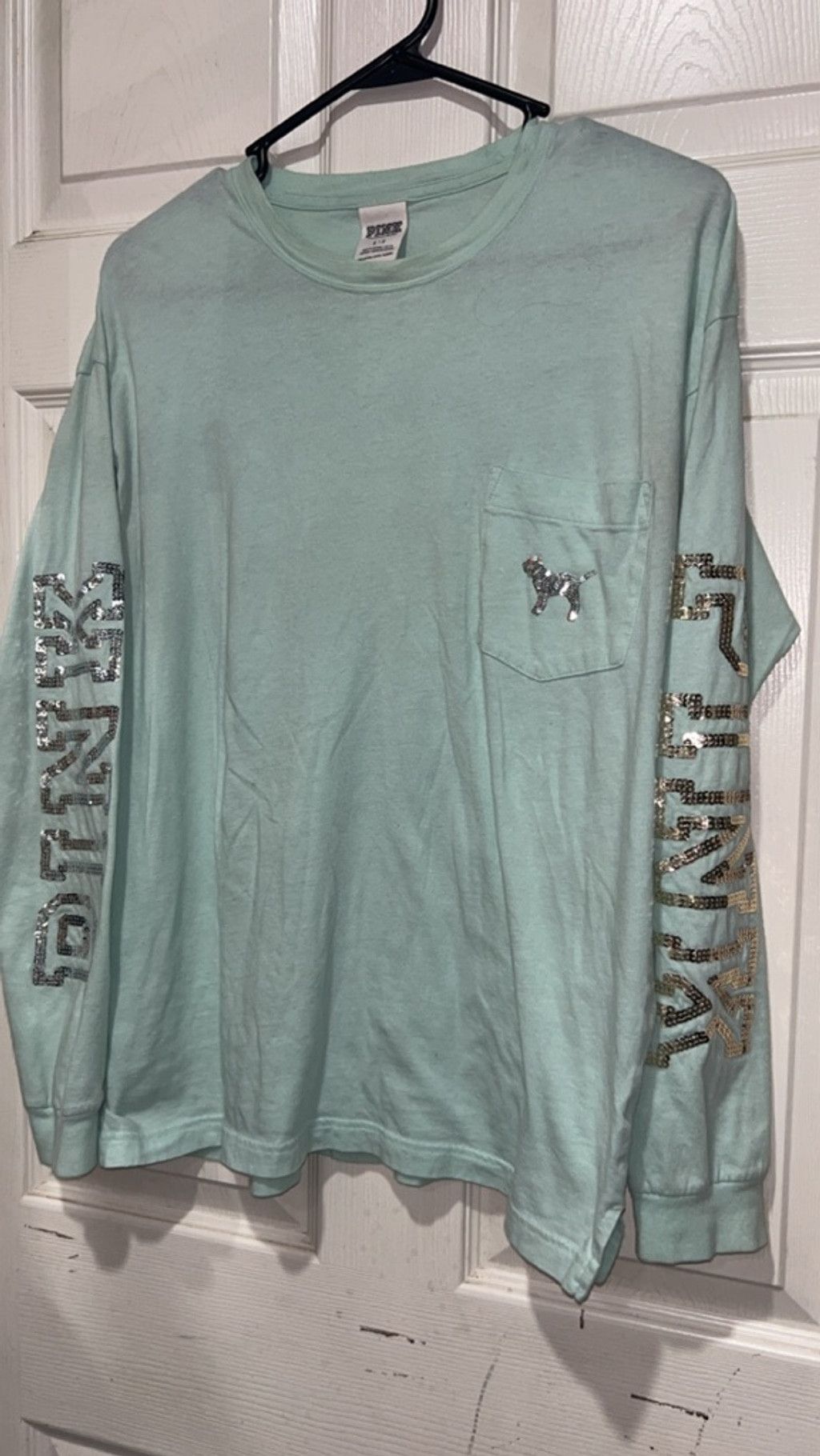 Pink Women's PINK Victoria's Secret Long Sleeve Tee SP Light Blue Size S / US 4 / IT 40 - 1 Thumbnail