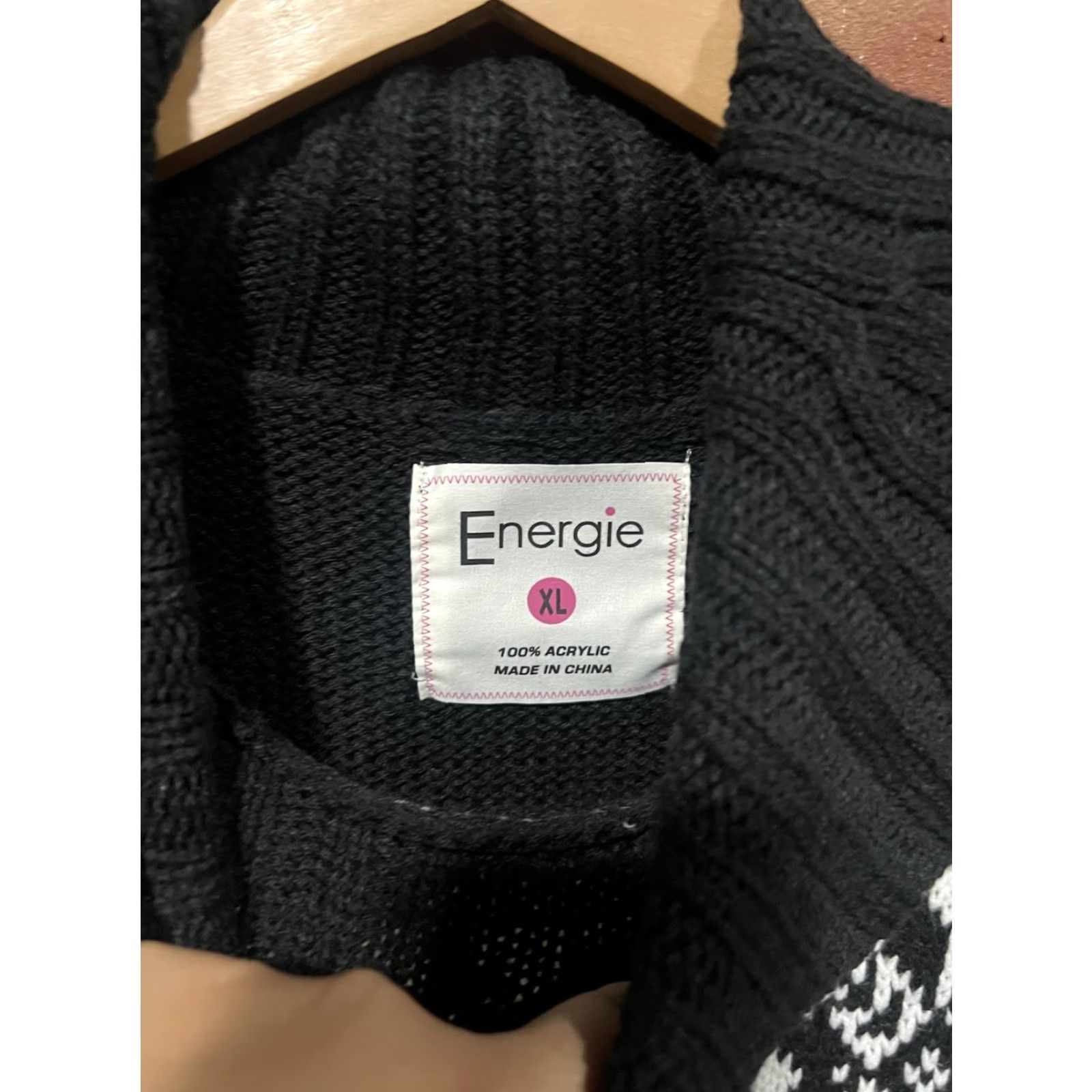 Energie Energie Shirt Dress XL Womens Black Short Sleeve Knit Cowl Neck Lined Sweater Dress NWT Size XL / US 12-14 / IT 48-50 - 2 Thumbnail