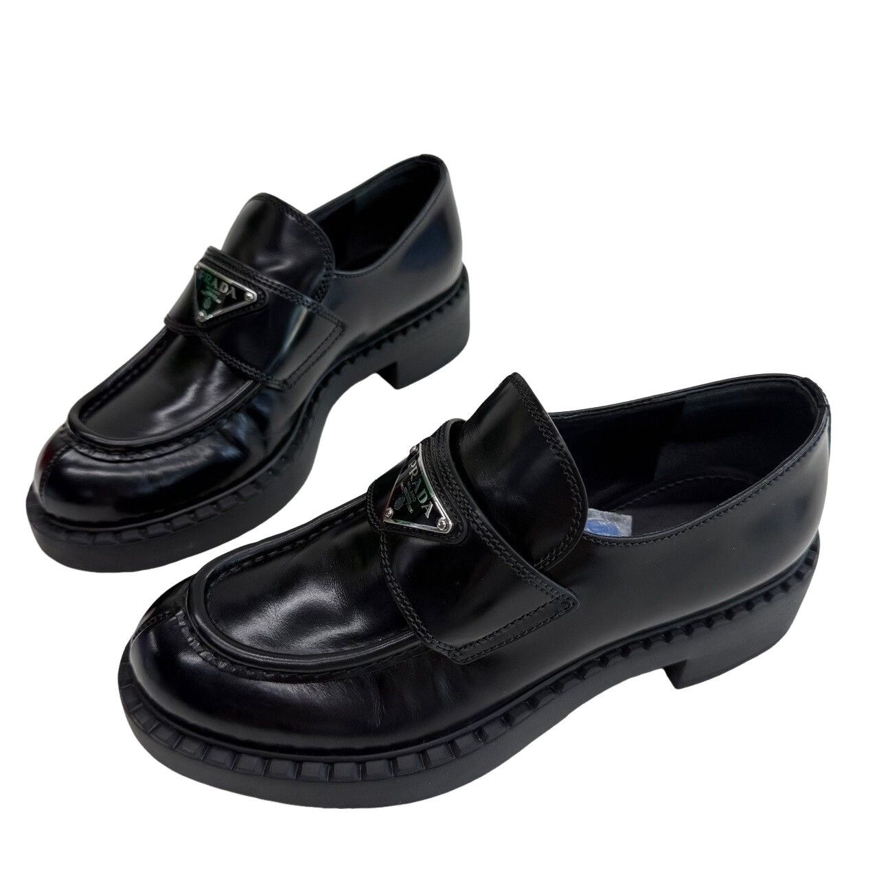 Prada Prada Logo Plaque Leather Loafers Size 35 Size US 5 / IT 35 - 1 Thumbnail