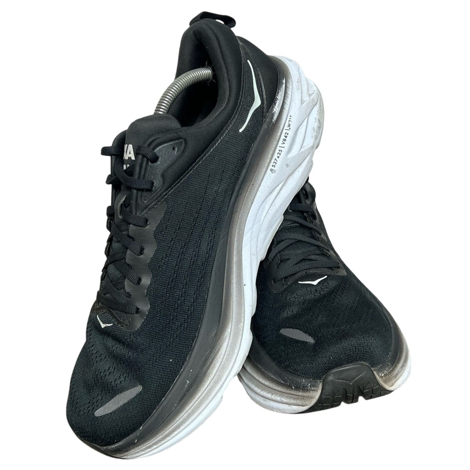 Hoka Hoka One One Mens Bondi 8 Black Running Shoes Sneakers 12 D Size US 12 / EU 45 - 4 Thumbnail