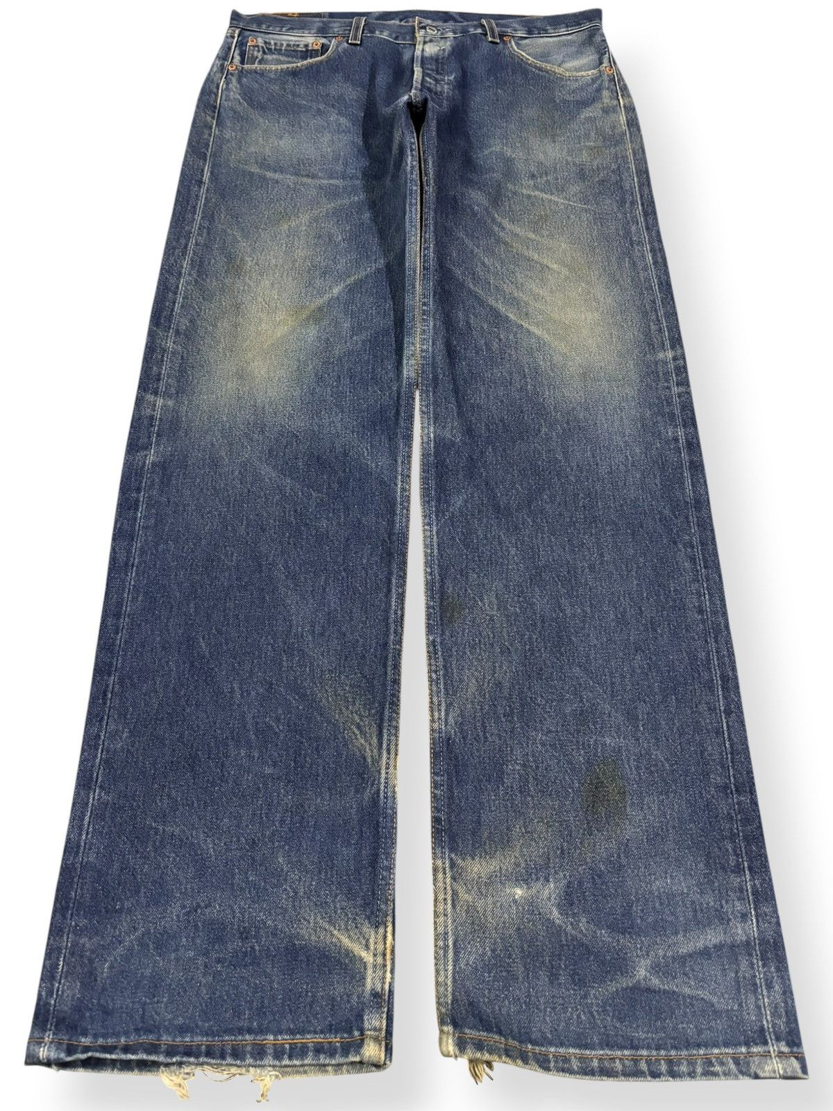 Levi's Vintage 90s Levis 501XX Button Fly Mud Wash Loose Fit Jeans Size US 37 - 1 Thumbnail
