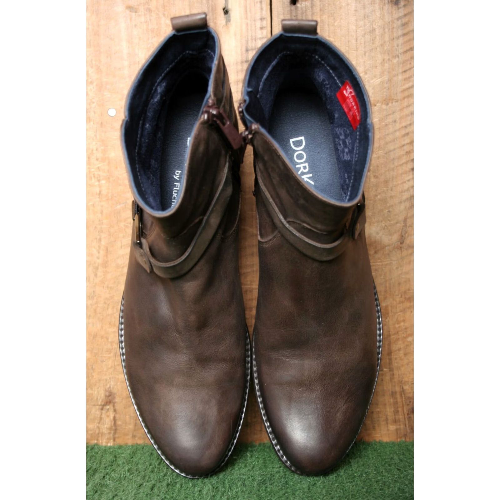 Vintage DORKING by Fluchos Bootie Women Brown Leather Side Zip Harness Strap Ankle Boots EU 40 US 9-9.5 Size US 9.5 / IT 39.5 - 4 Thumbnail