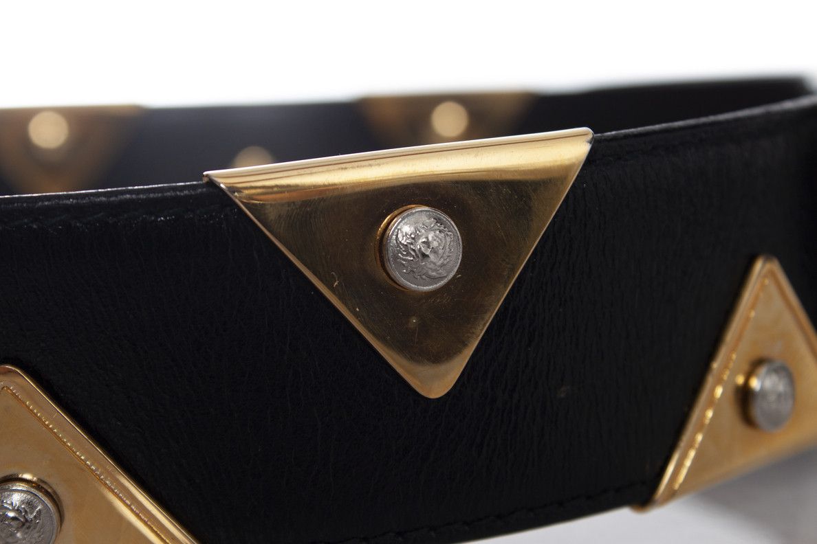 Versace Gianni versace, Leather belt with gold triangle applications Size ONE SIZE - 7 Thumbnail
