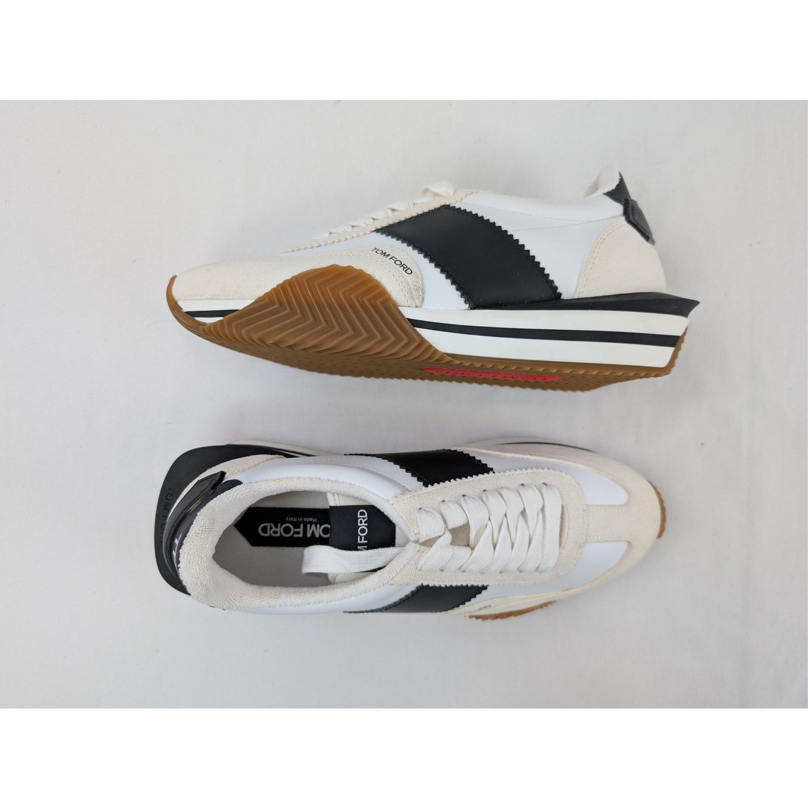 Tom Ford o1rshd1 Chunky Low top Sneaker in white/black/Brown 8TF Size US 8 / EU 41 - 1 Thumbnail