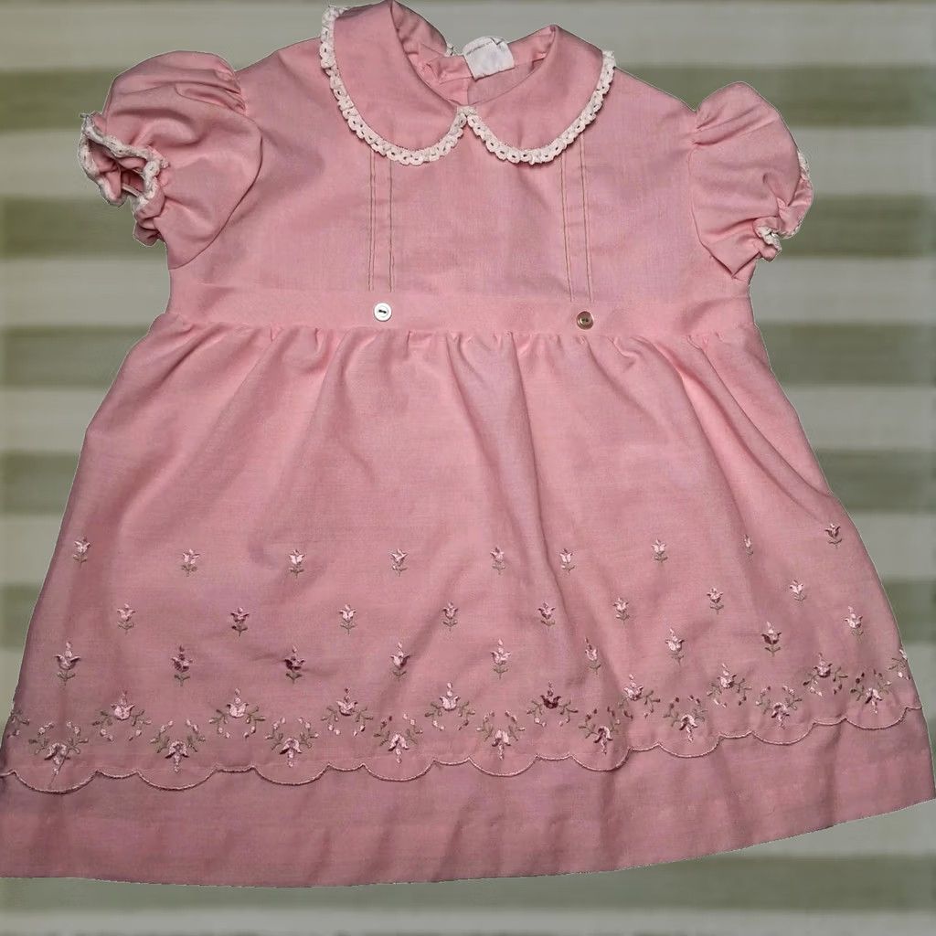 Sears VINTAGE Sears Perma Prest Dress Girls 3T Pink Poof Sleeve Collared READ Dress Girls 3T Pink Poof Sleeve Collared READ Size ONE SIZE - 1 Thumbnail