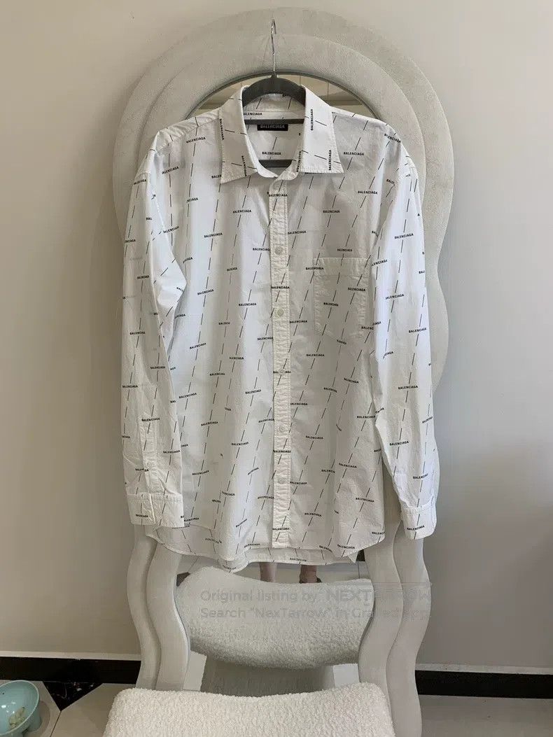 Balenciaga Balenciaga Shirt Jacket Printed Logo Long Sleeve Shirt Size XS / US 0-2 / IT 36-38 - 2 Thumbnail