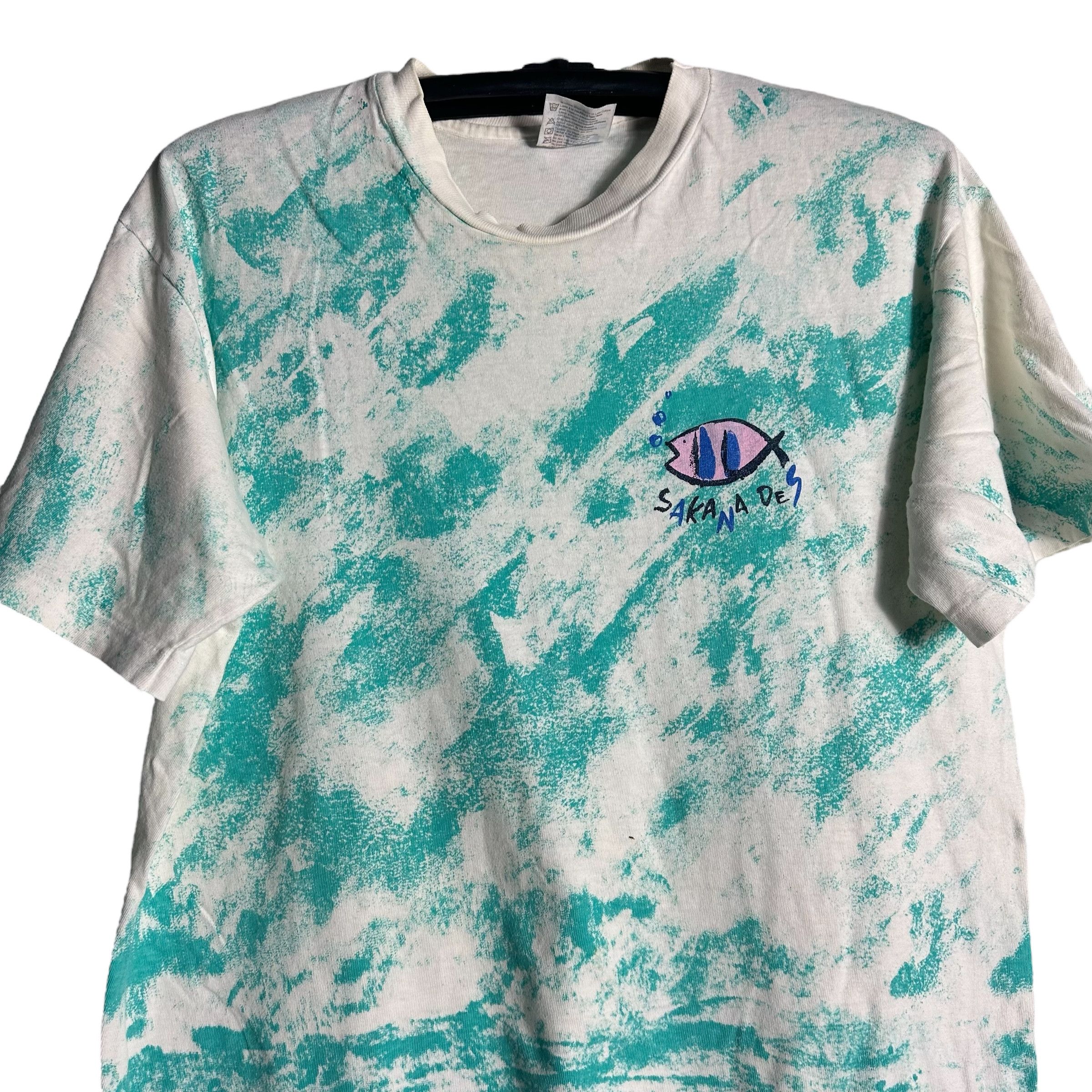 🔥RARE🔥Vintage Sakana Des All Print T-shirt Single Stich