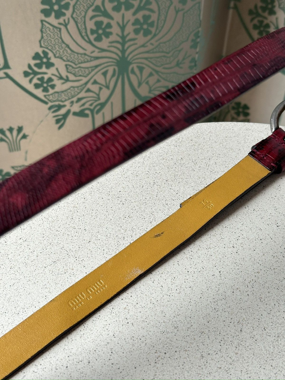 Miu Miu 1999 MIU MIU Logo Red Python Leather Belt wmns Size: 75/30 Size ONE SIZE - 7 Thumbnail