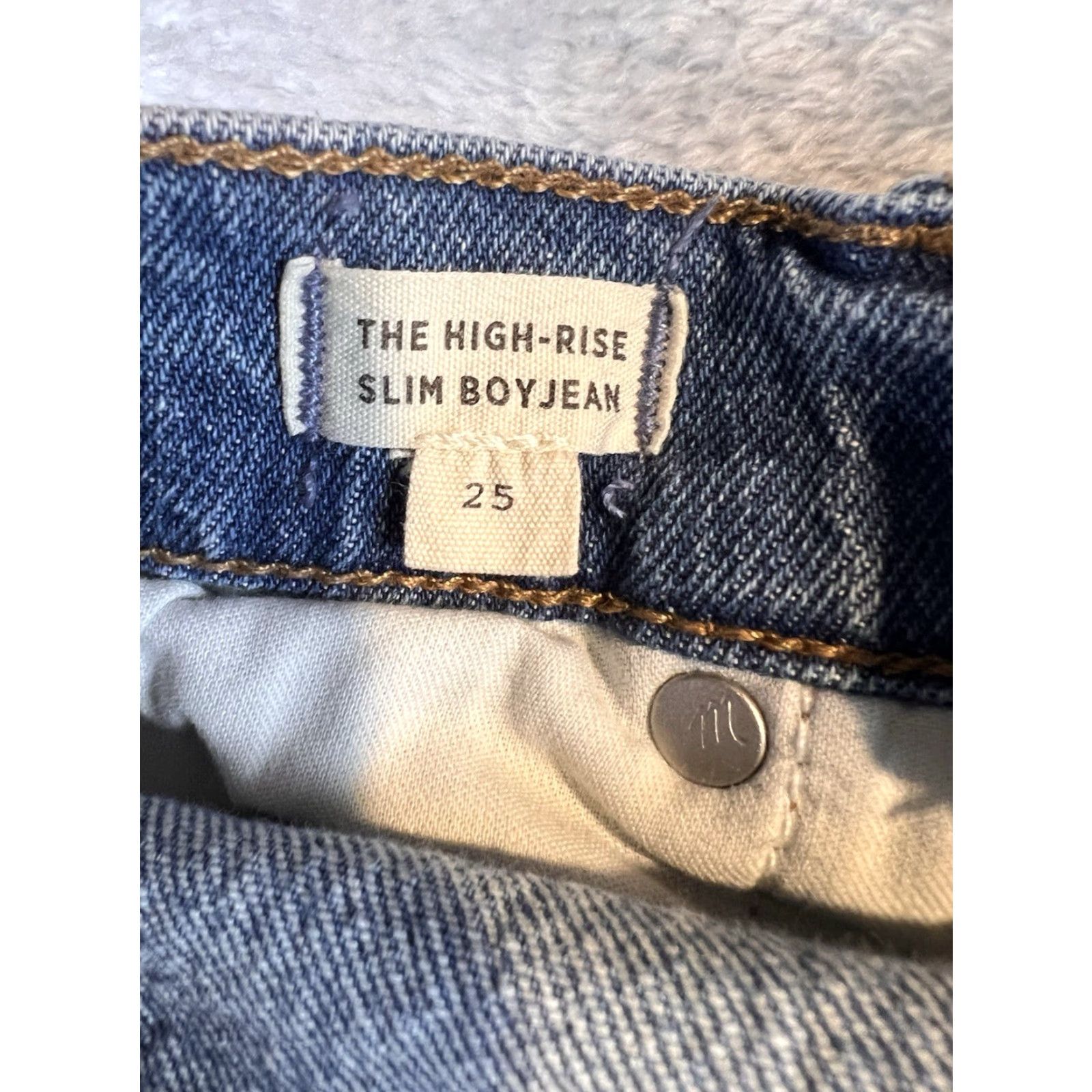 Madewell Madewell Jeans 25 Blue High Rise Slim Boyjean Distressed Raw Hem Women Size 42" / US 20 - 7 Thumbnail