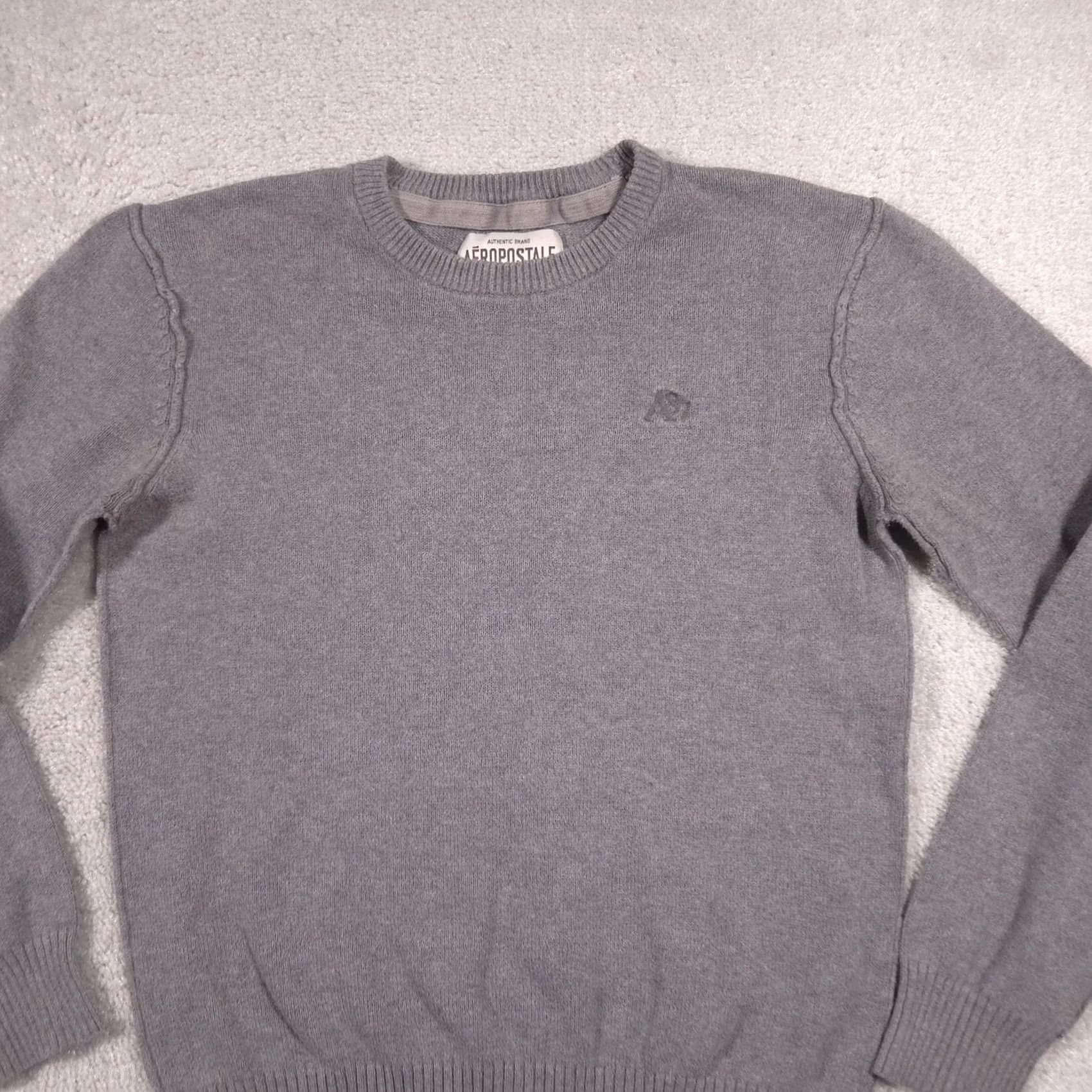 Aeropostale Aeropostale Sweater Womens Medium Gray Cotton Crewneck Pullover Long Sleeve Logo Size M / US 6-8 / IT 42-44 - 2 Thumbnail
