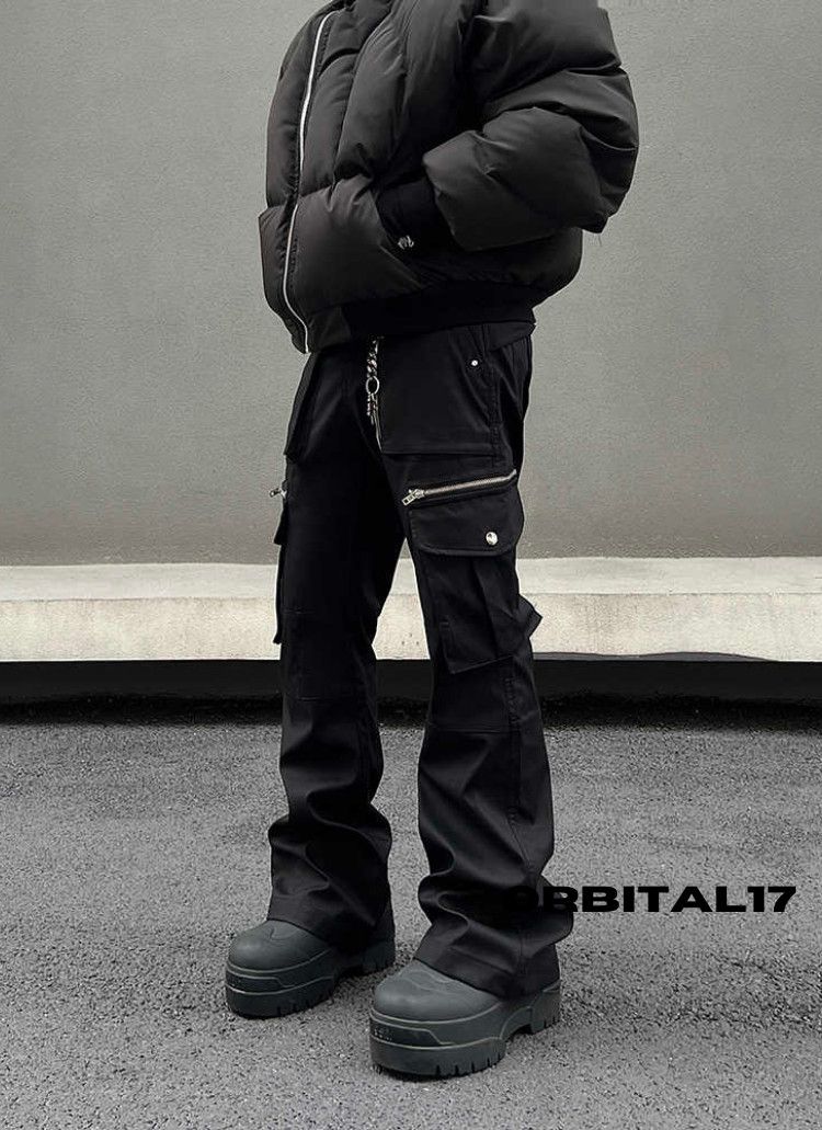 Other Black Cargo Wide Leg Pants, Stacked Pants Size US 32 / EU 48 - 2 Thumbnail