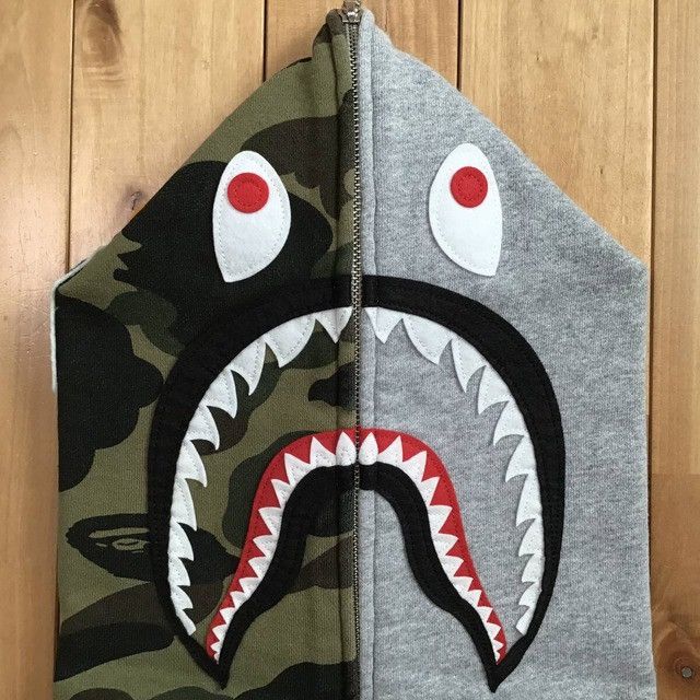 Bape BAPE Grey x 1st camo shark full zip hoodie a bathing ape Size US L / EU 52-54 / 3 - 3 Thumbnail