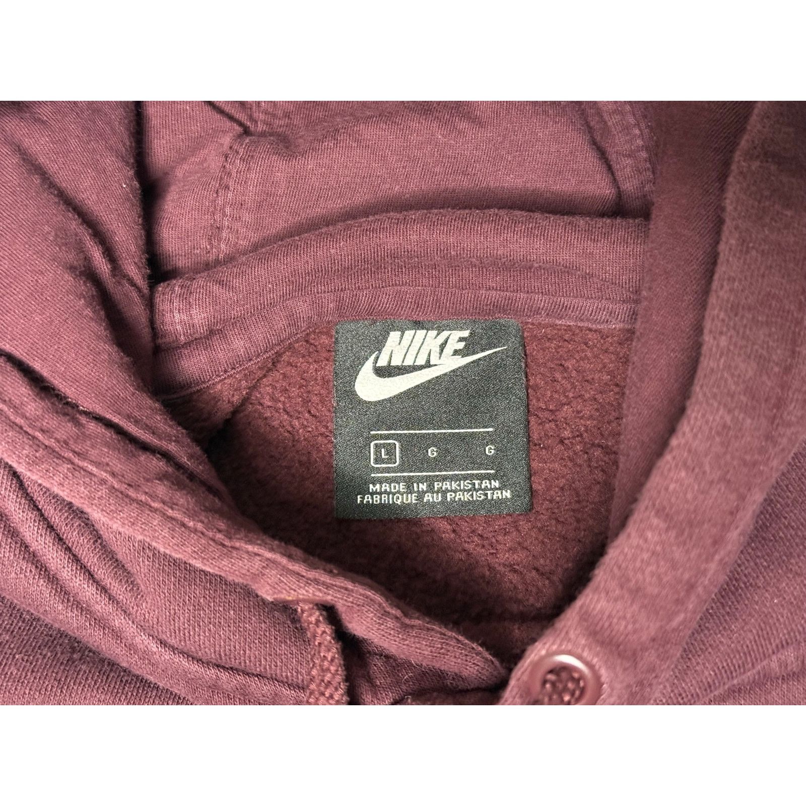 Nike Nike Sportswear Burgundy Pullover Hoodie Sweatshirt Large Size US L / EU 52-54 / 3 - 3 Thumbnail