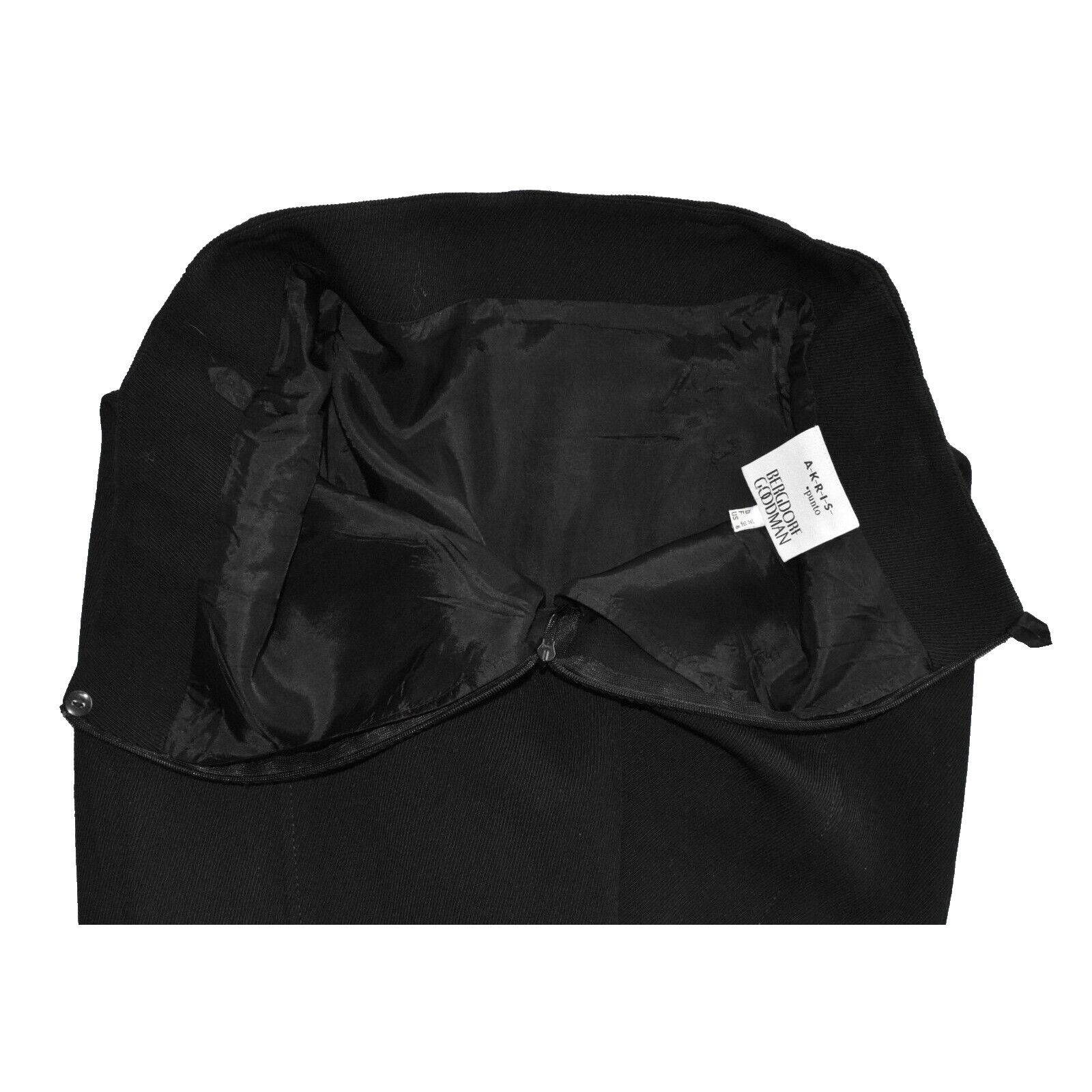 Akris AKRIS PUNTO X BERGDORF GOODMAN Black Zip Pencil Skirt Sz 6 Size 28" / US 6 / IT 42 - 3 Thumbnail