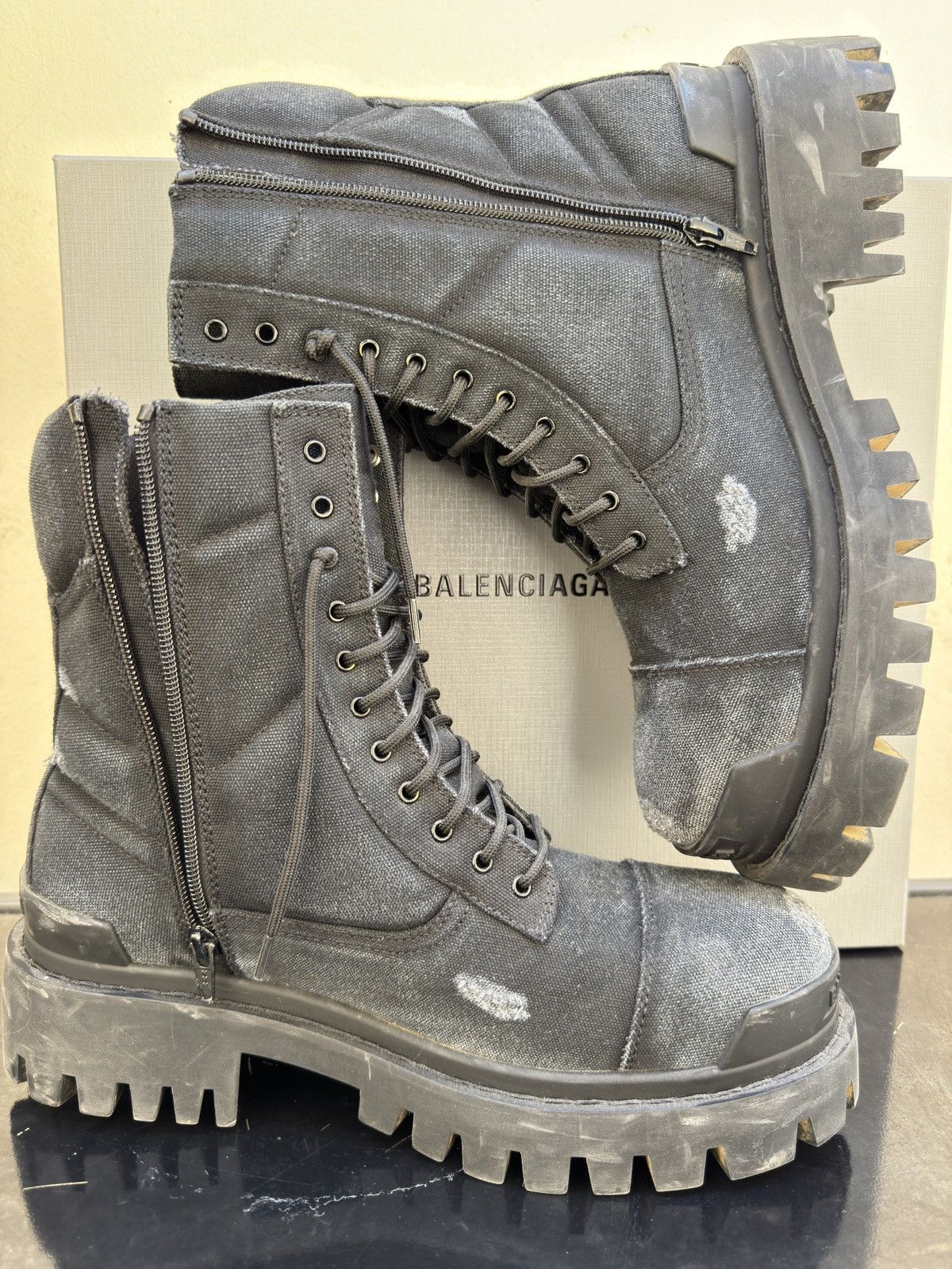Balenciaga Balenciaga Combat Strike Boots Cotton Canvas Black Size US 9 / EU 42 - 5 Thumbnail