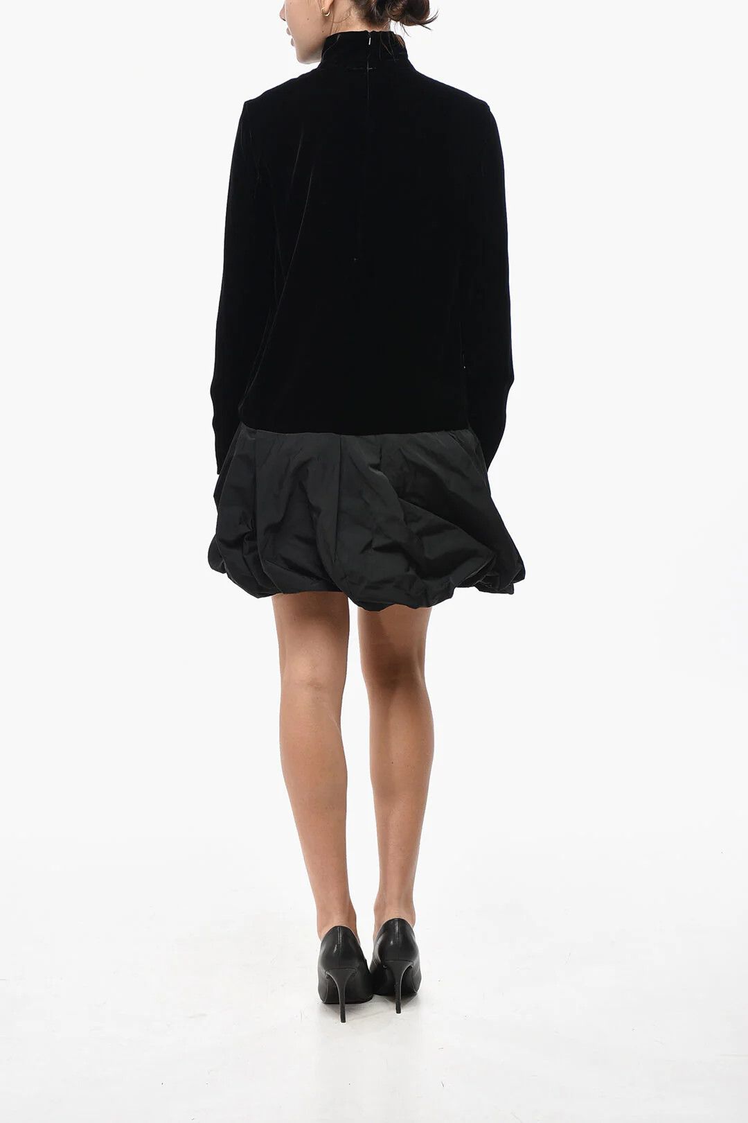 Max Mara og1mm0426 Velour Dress in Black Size M / US 6-8 / IT 42-44 - 2 Thumbnail