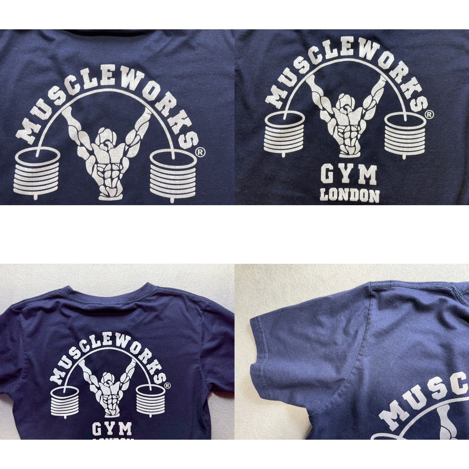 Vintage Vintage Musle Works Gym London blue shirt mens size m Size US M / EU 48-50 / 2 - 10 Thumbnail