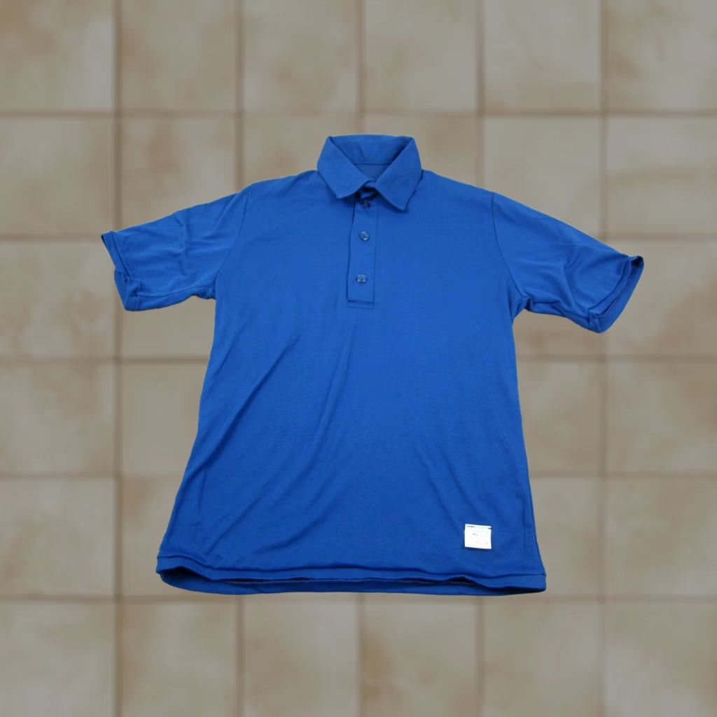 Vintage Powers Polo Shirt Mens M Blue Vintage 60s 70s Golf Made in USA Short Sleeve Collared Leather? Size US M / EU 48-50 / 2 - 1 Thumbnail