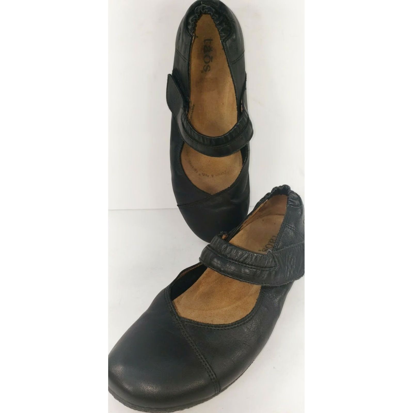 Taos Taos Mary Jane Flats Black Leather Size 6.5M 37EU Arch Support Cushioned Casual Business Dress Shoes Womens Mary Janes Size US 7 / IT 37 - 5 Thumbnail