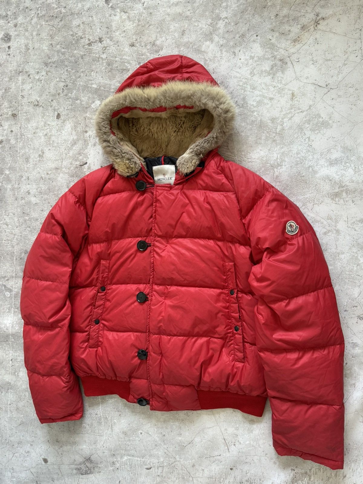 Moncler Moncler Bulgarie red puffer jacket with fur Size US XL / EU 56 / 4 - 3 Thumbnail