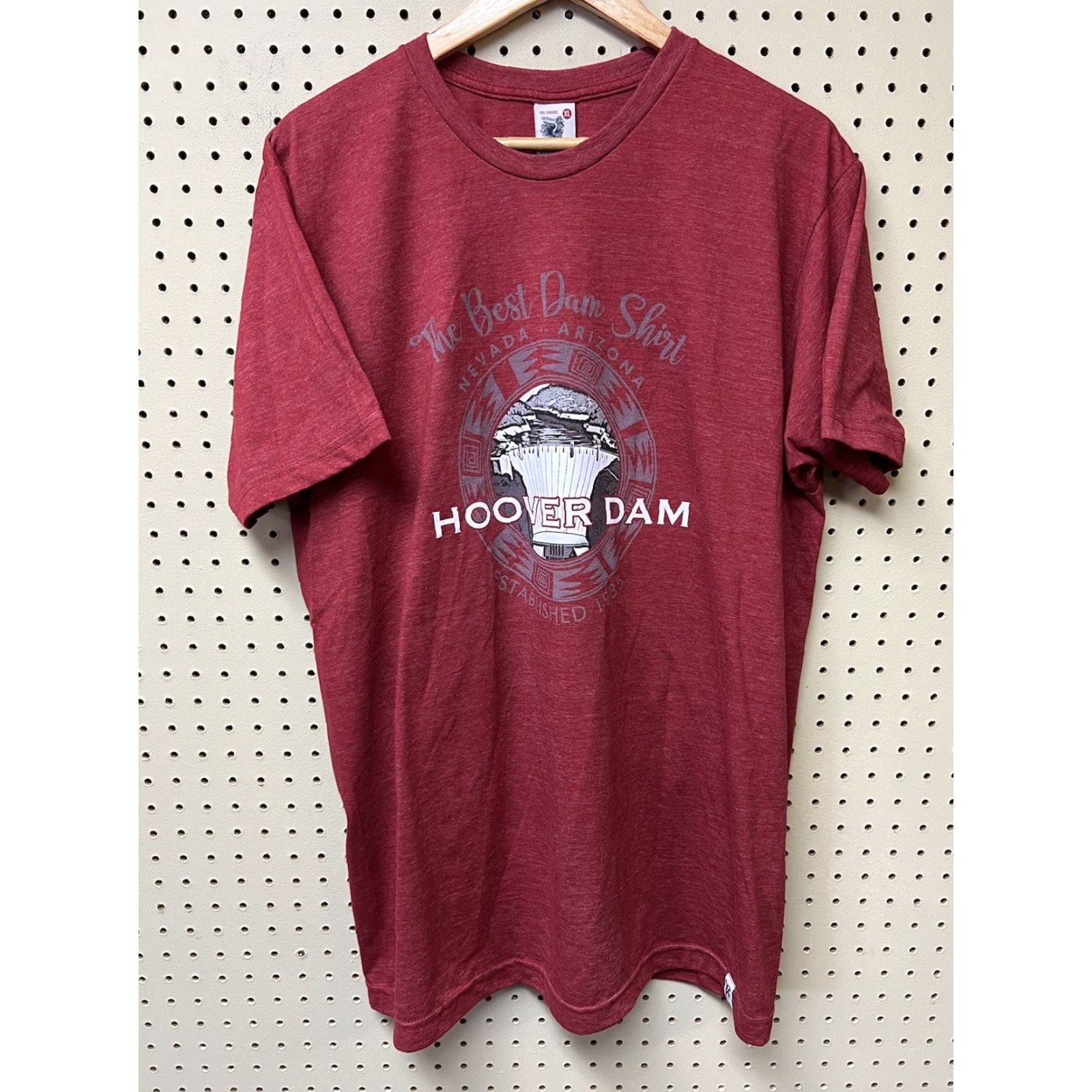 Vintage Rural Cloth Hoover Dam Shirt Mens XL Red USA Logo T-Shirt, Cotton Blend, Short Sleeve, Crew Neck, Regular Fit, All Seasons Size US XL / EU 56 / 4 - 2 Thumbnail