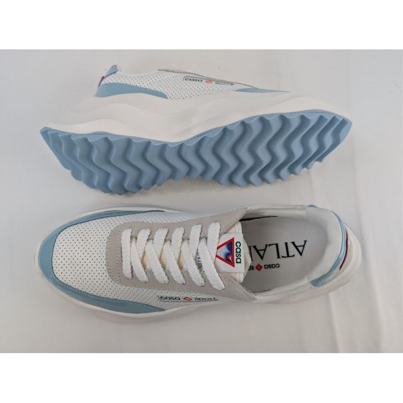 Casablanca o1rshd1 Leather Atlantis Sneaker in White / Light Blue Size US 9 / EU 42 - 1 Thumbnail
