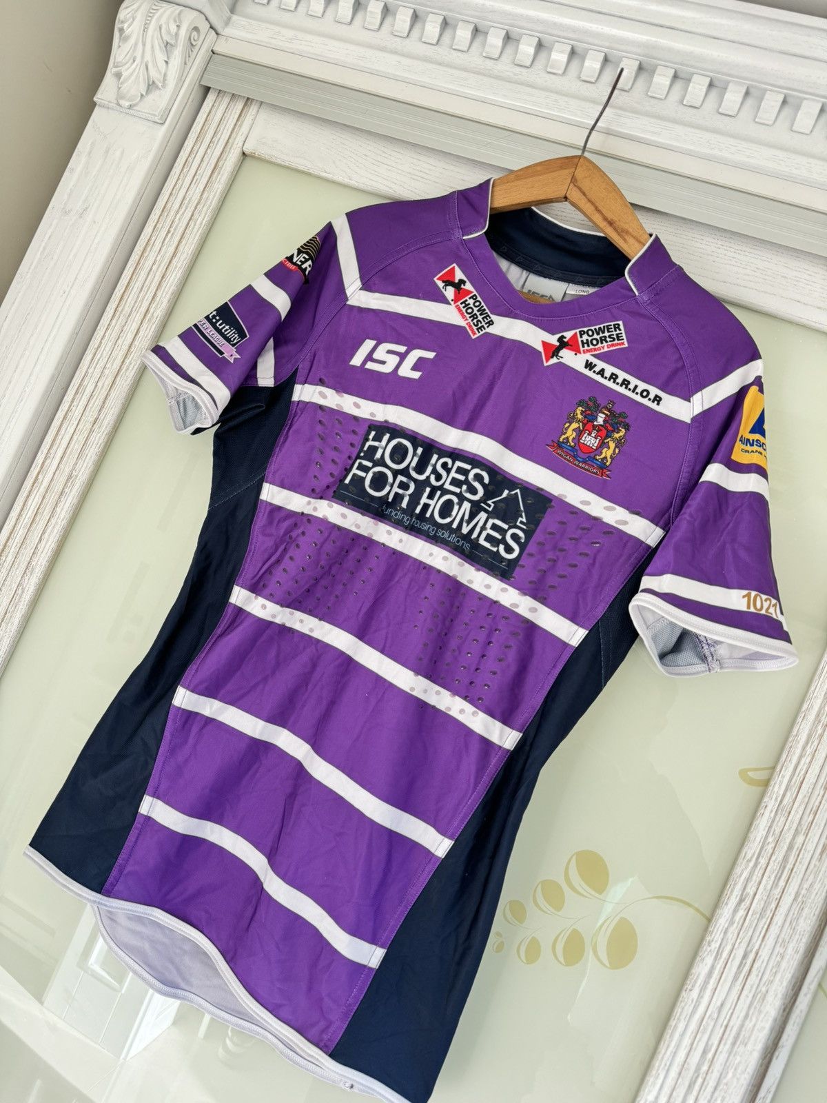 Vintage Josh Charnley #2 Wigan Warriors Match Worn 2014 Away Jersey Size US L / EU 52-54 / 3 - 4 Thumbnail