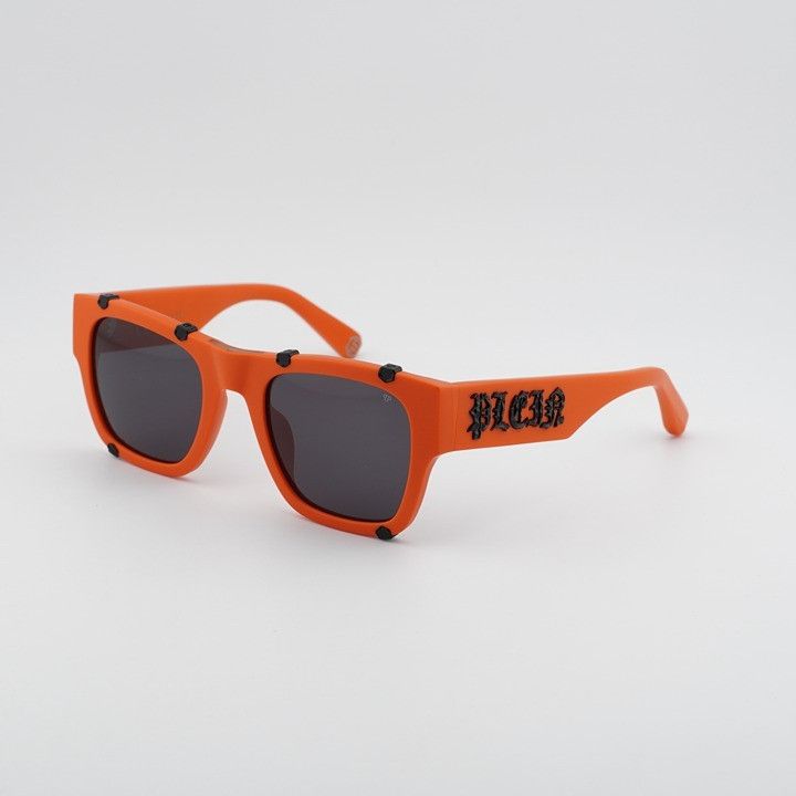 Philipp Plein Philipp Plein SPP042W V47F Sunglasses Orange Square Frame Size ONE SIZE - 7 Thumbnail