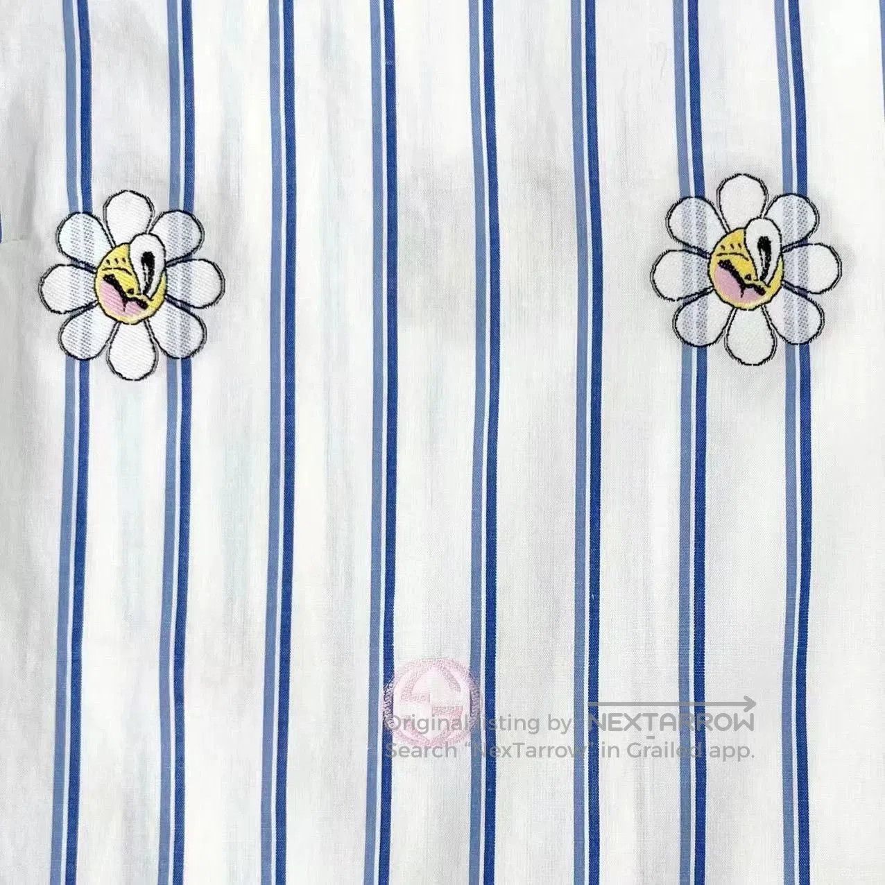 Gucci Gucci Light Blue Striped Short Shirt Jacket. Size M / US 6-8 / IT 42-44 - 4 Thumbnail