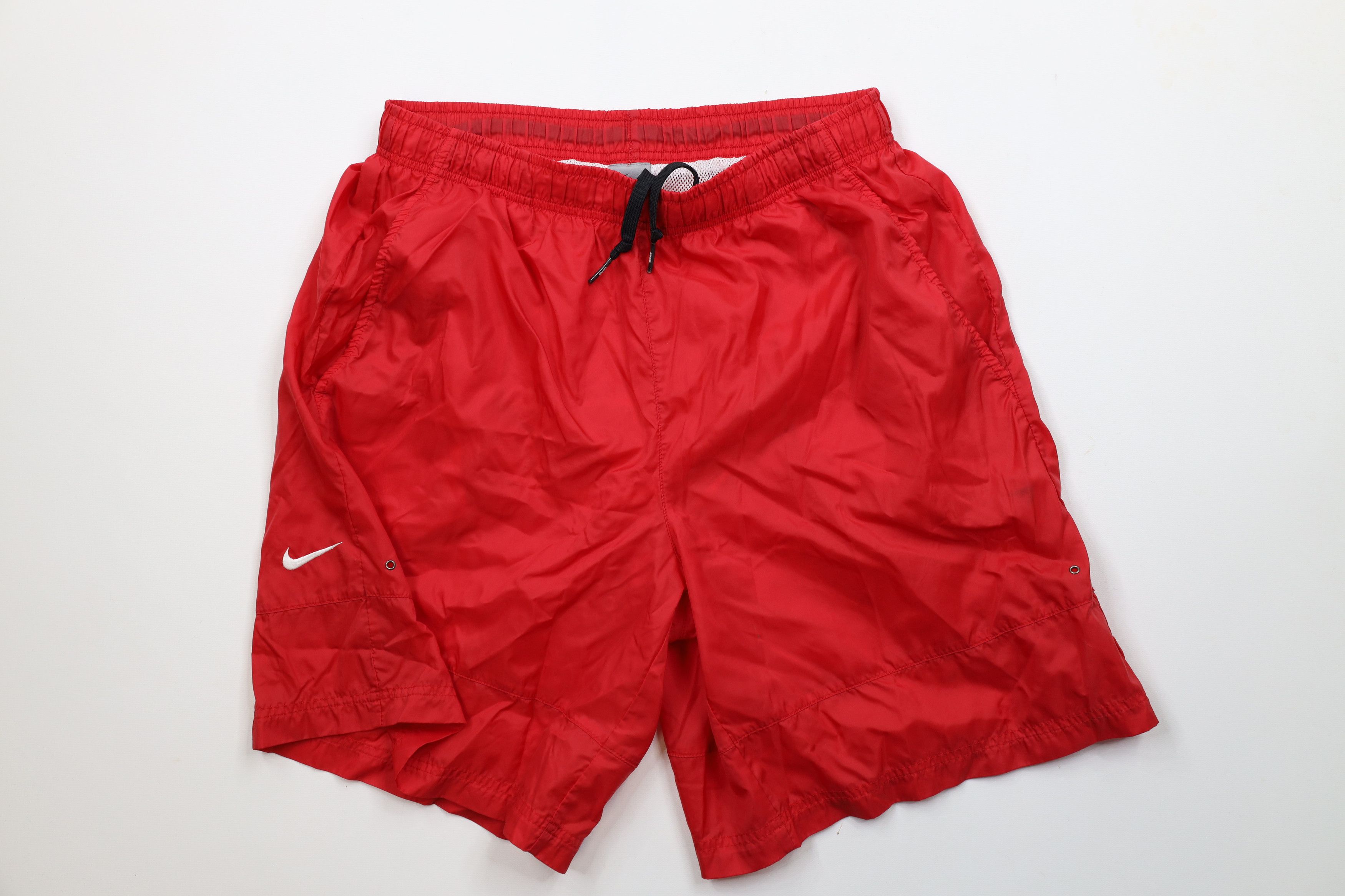 Nike × Vintage Vintage 90s Y2K Nike Mini Swoosh Lined Shorts Baggies Nylon Size US 34 / EU 50 - 1 Thumbnail