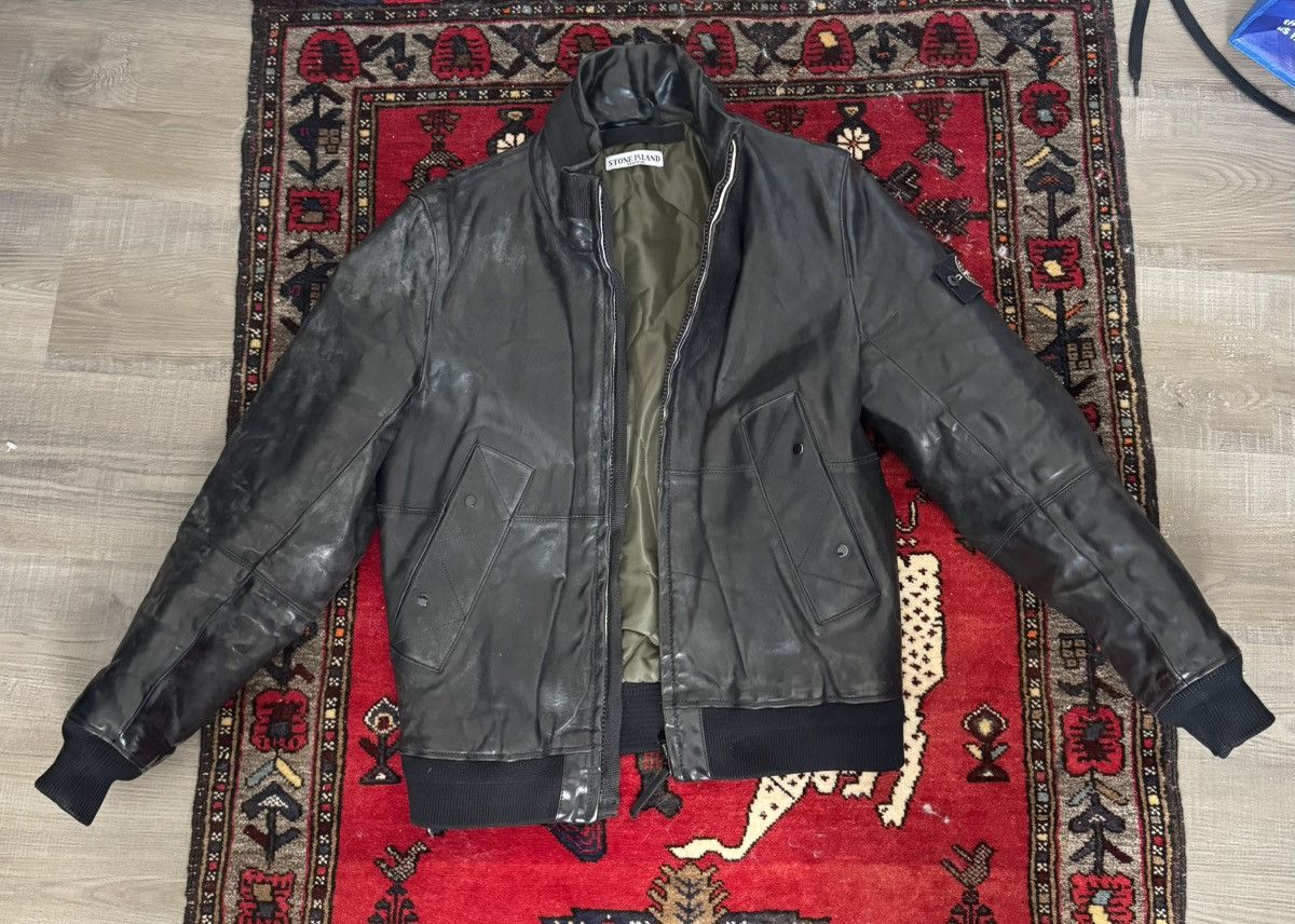 Men's Stone Island Leather Jackets | Grailed